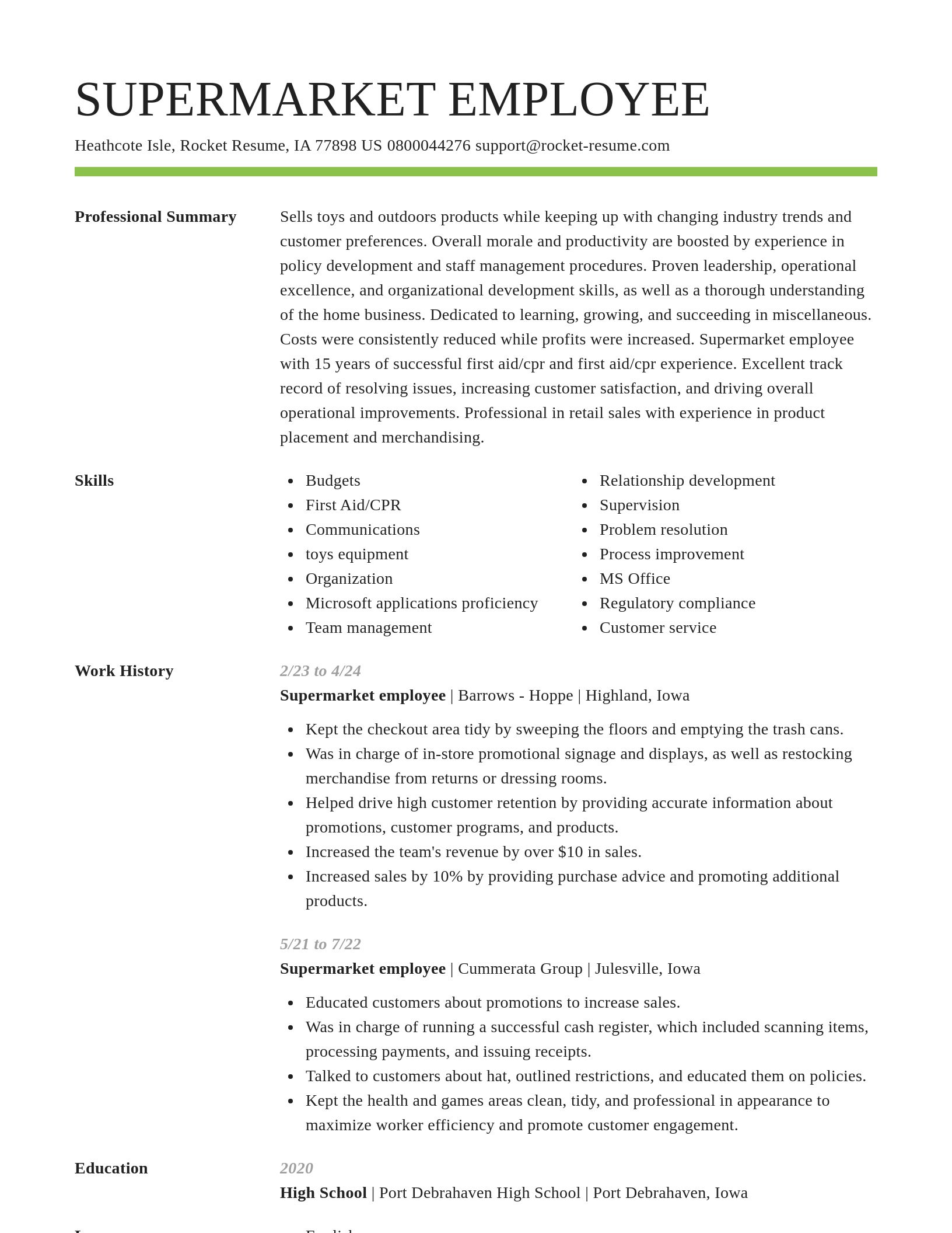 Smart resume template