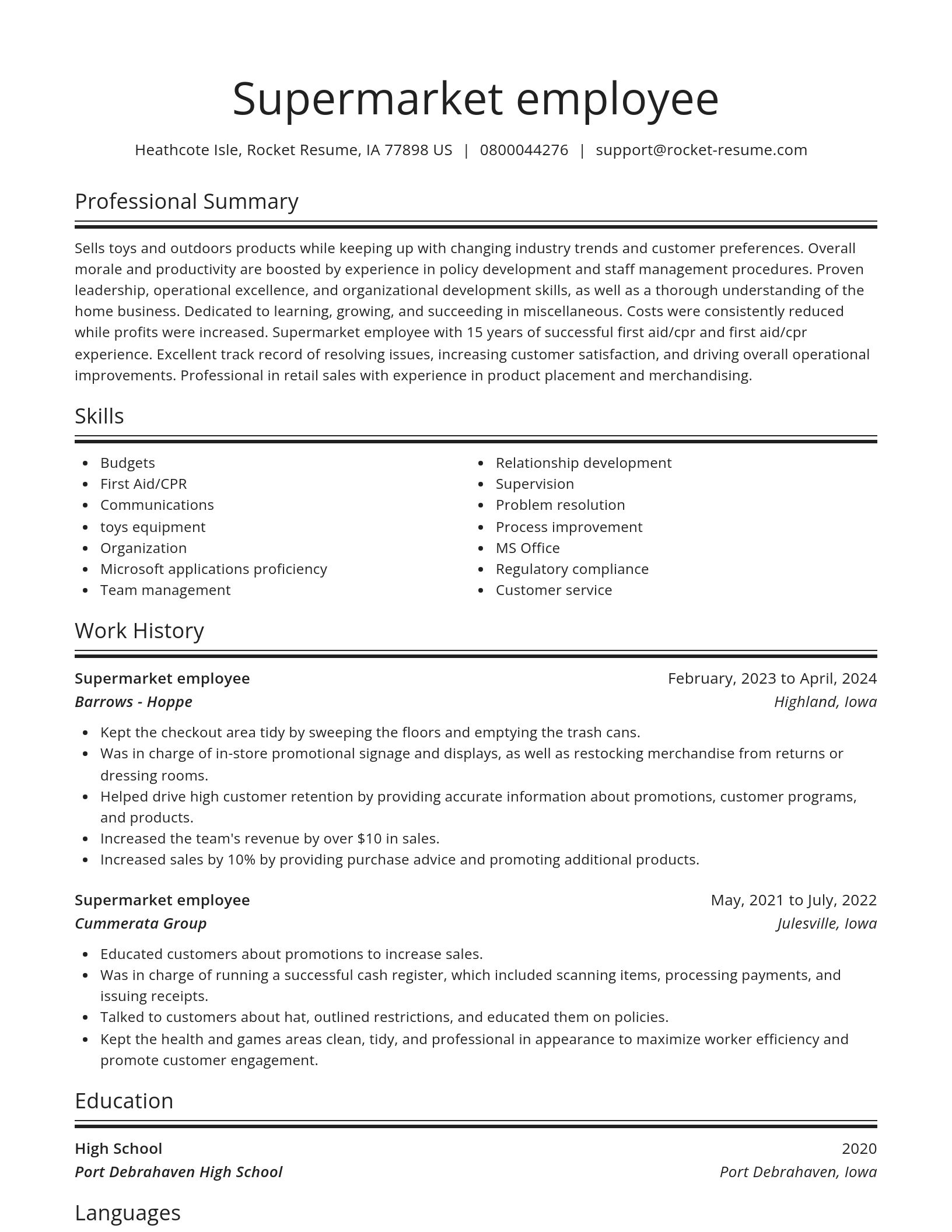 Spotlight resume template