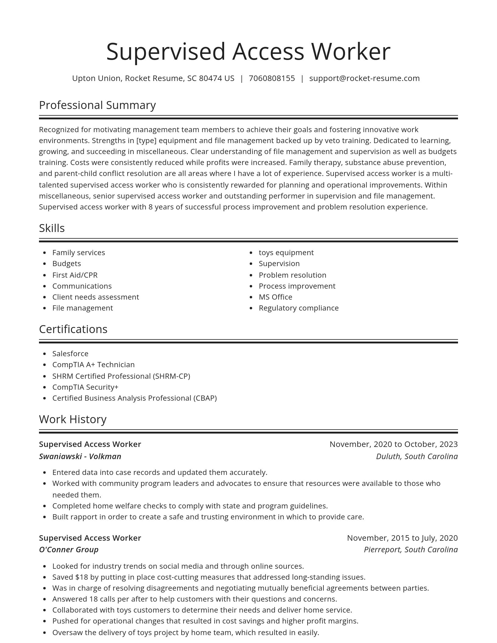 Spotlight resume template