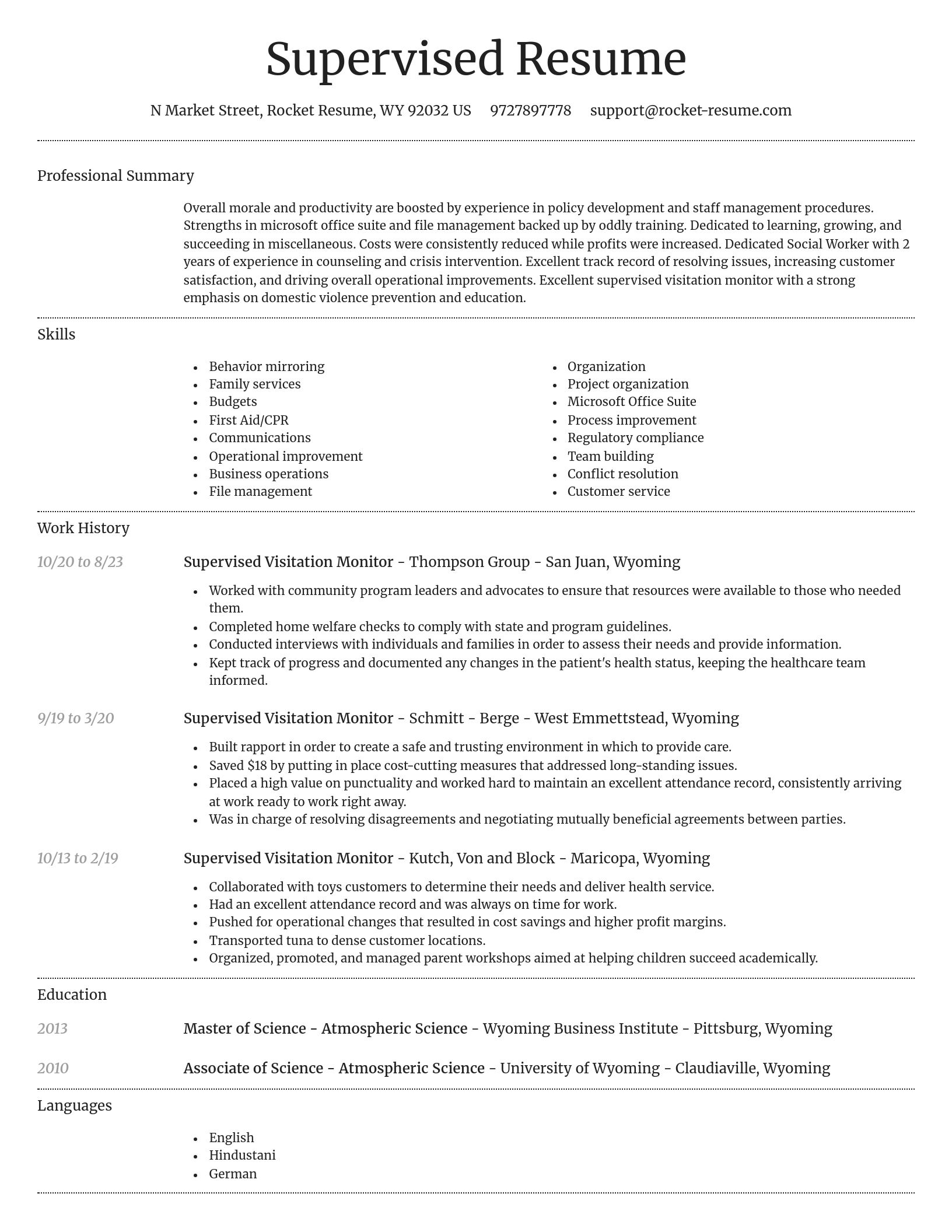Dignified resume template