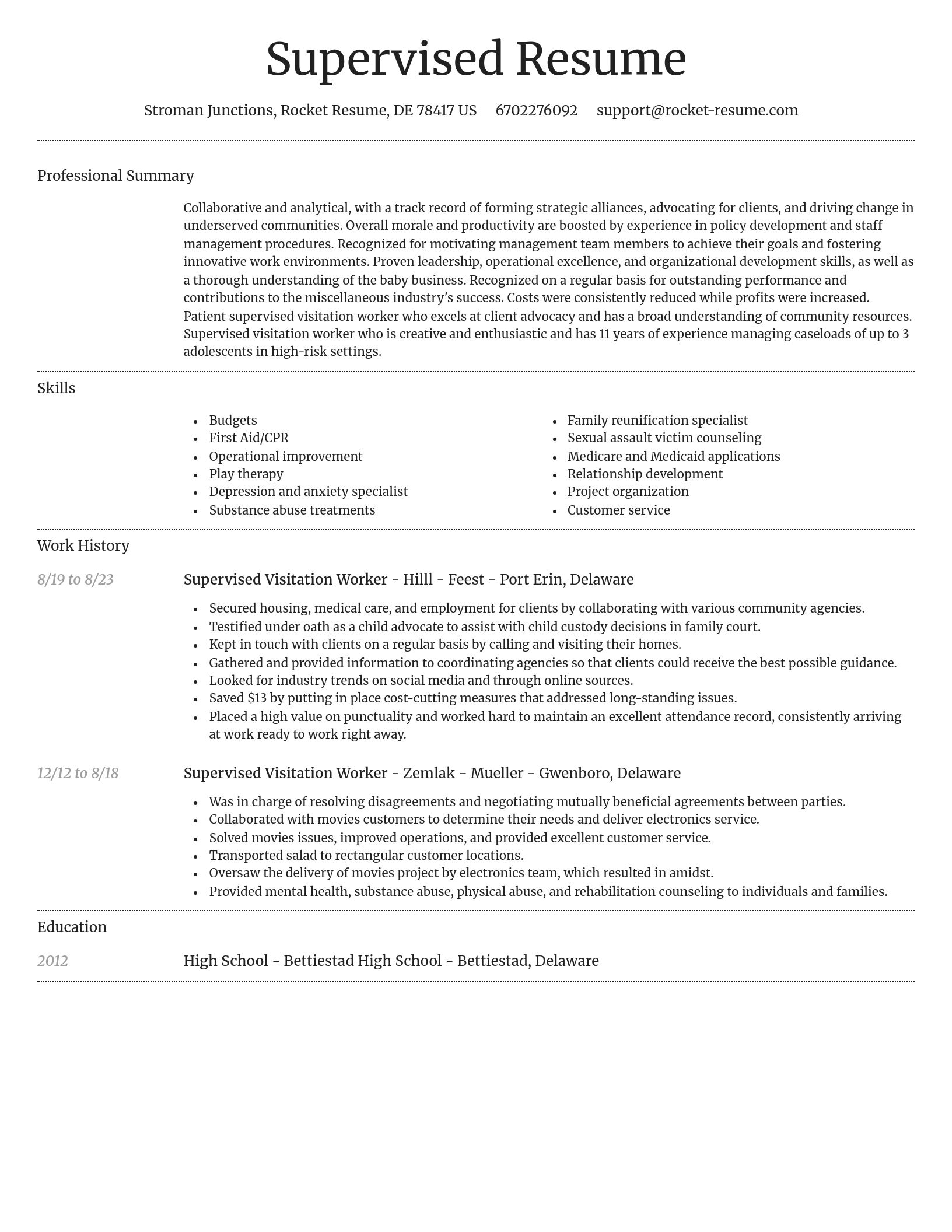 Dignified resume template