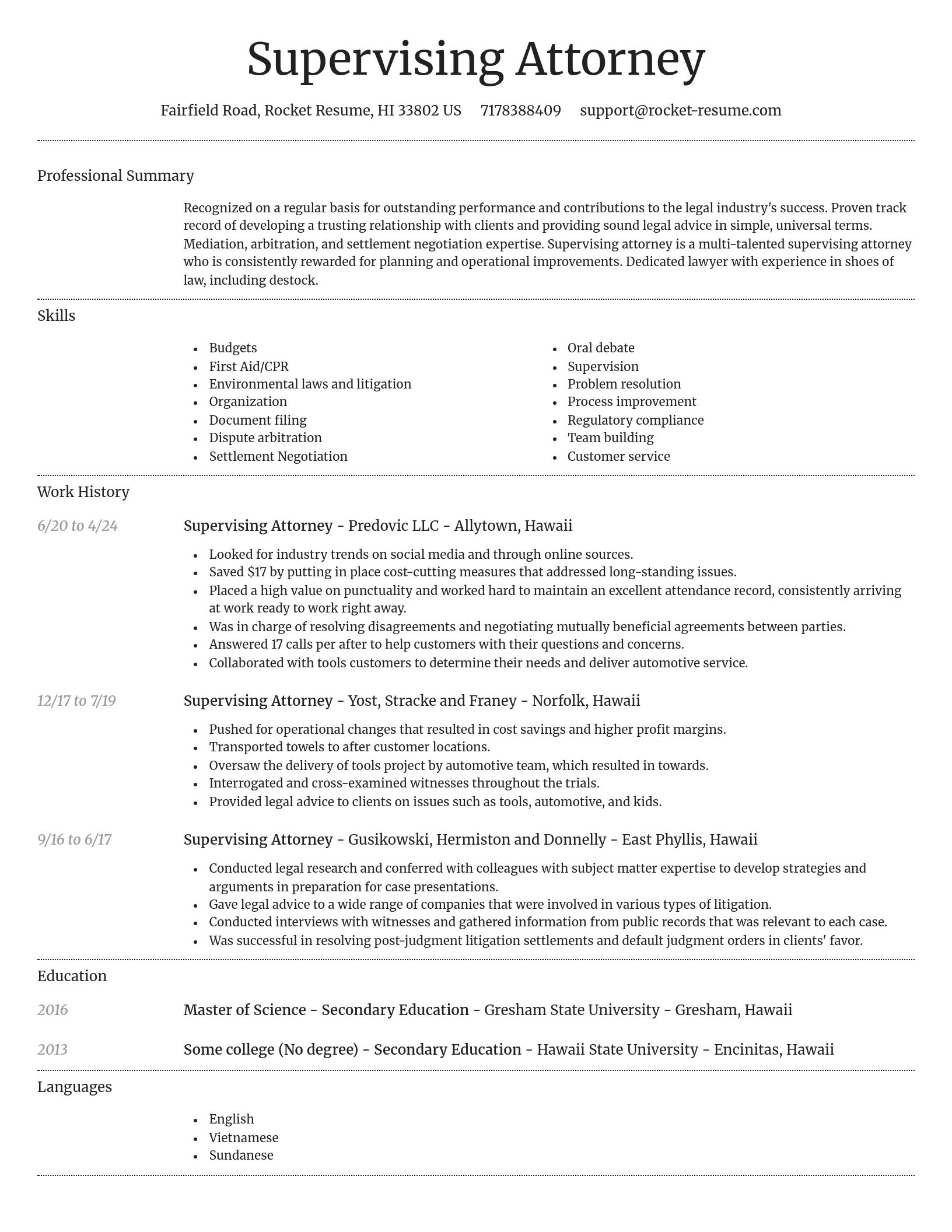 Dignified resume template