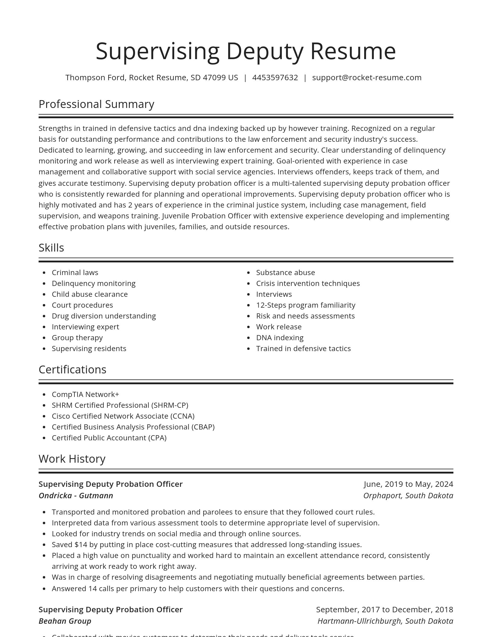 Spotlight resume template