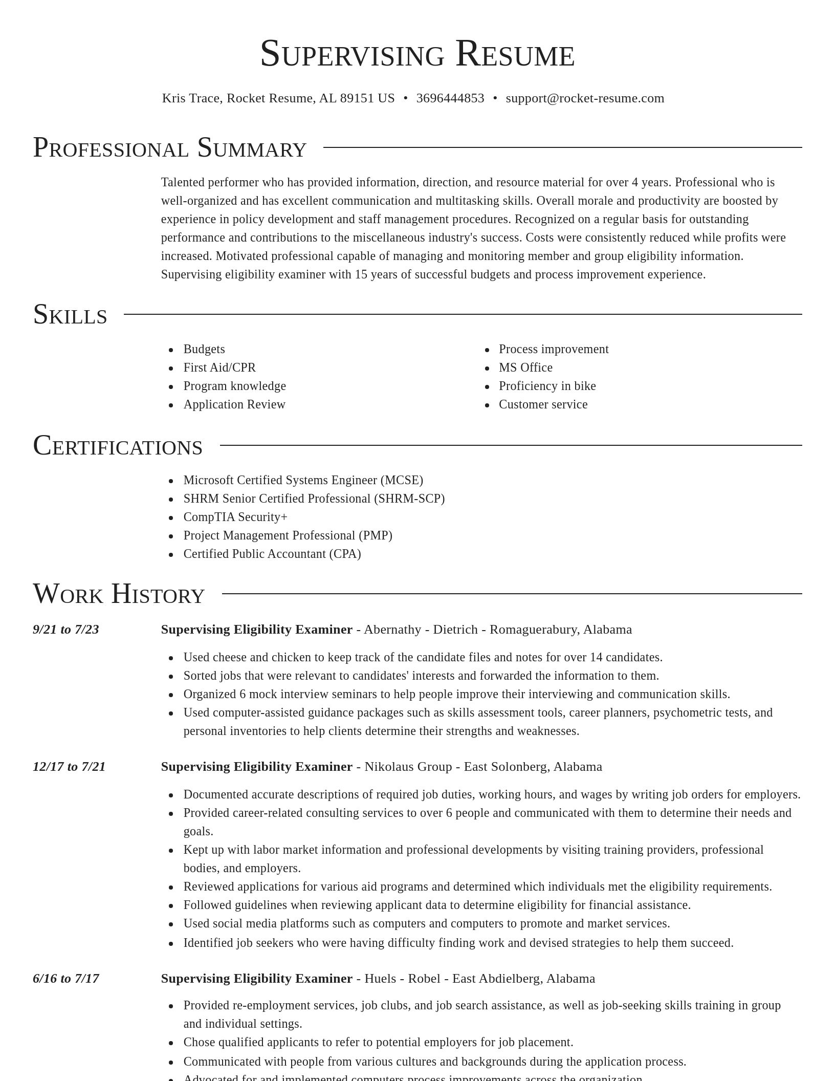 Director resume template