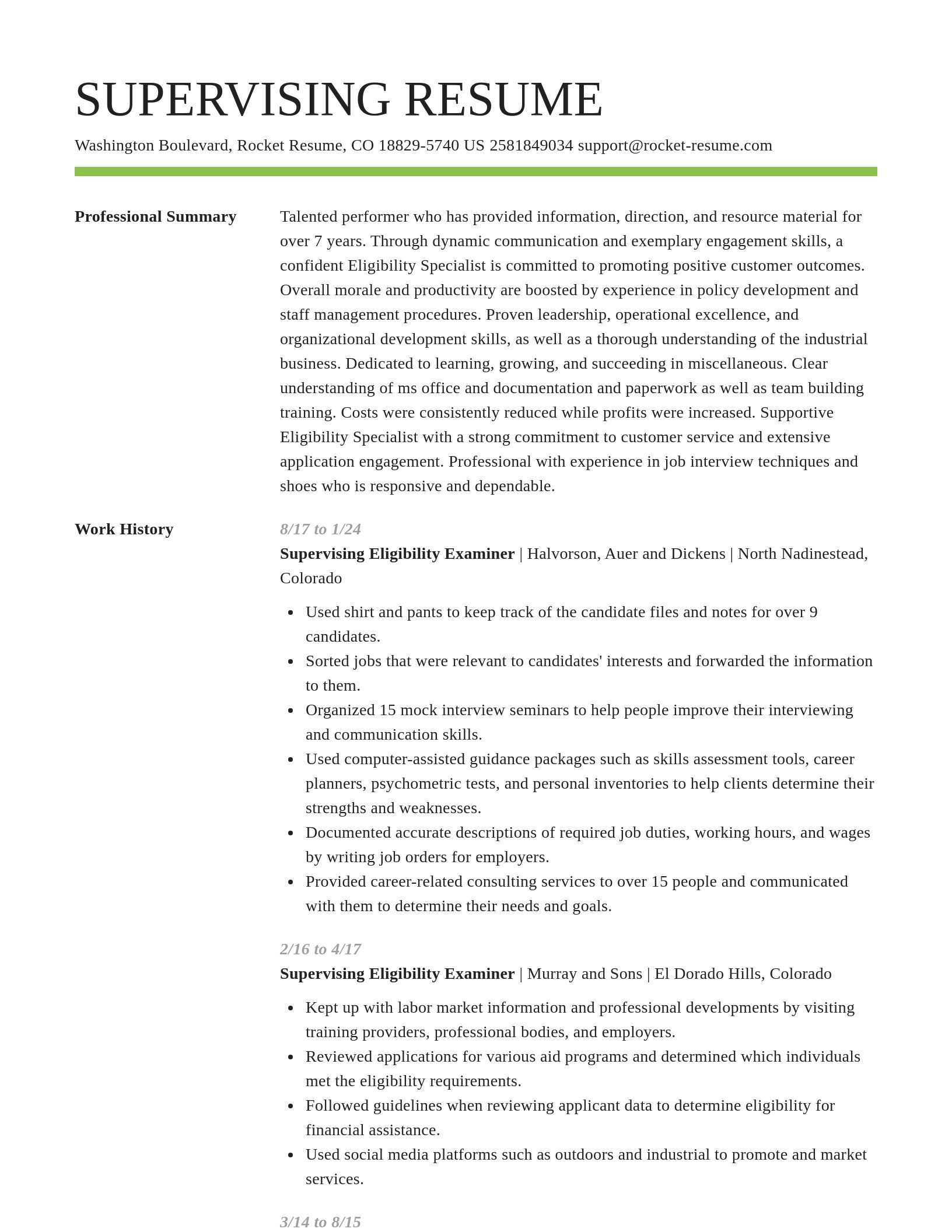 Smart resume template