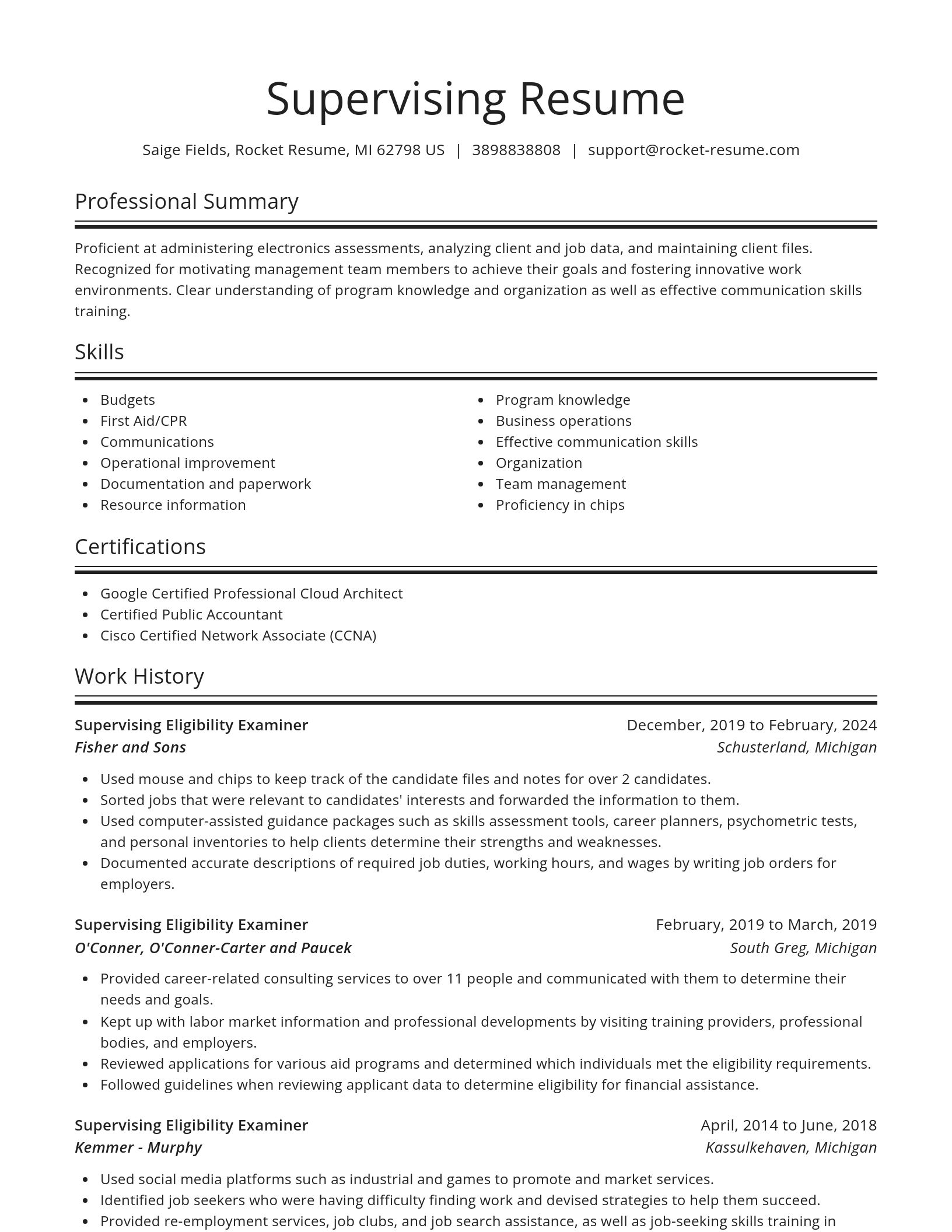 Spotlight resume template