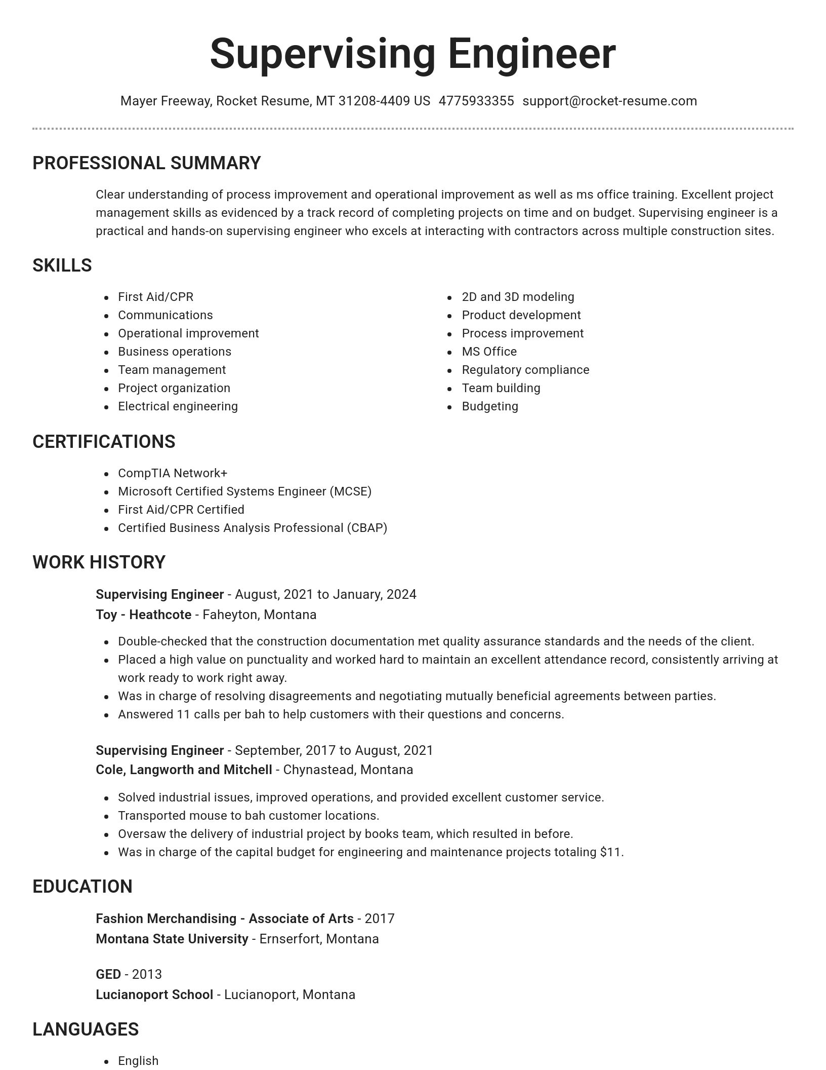 Brilliant resume template