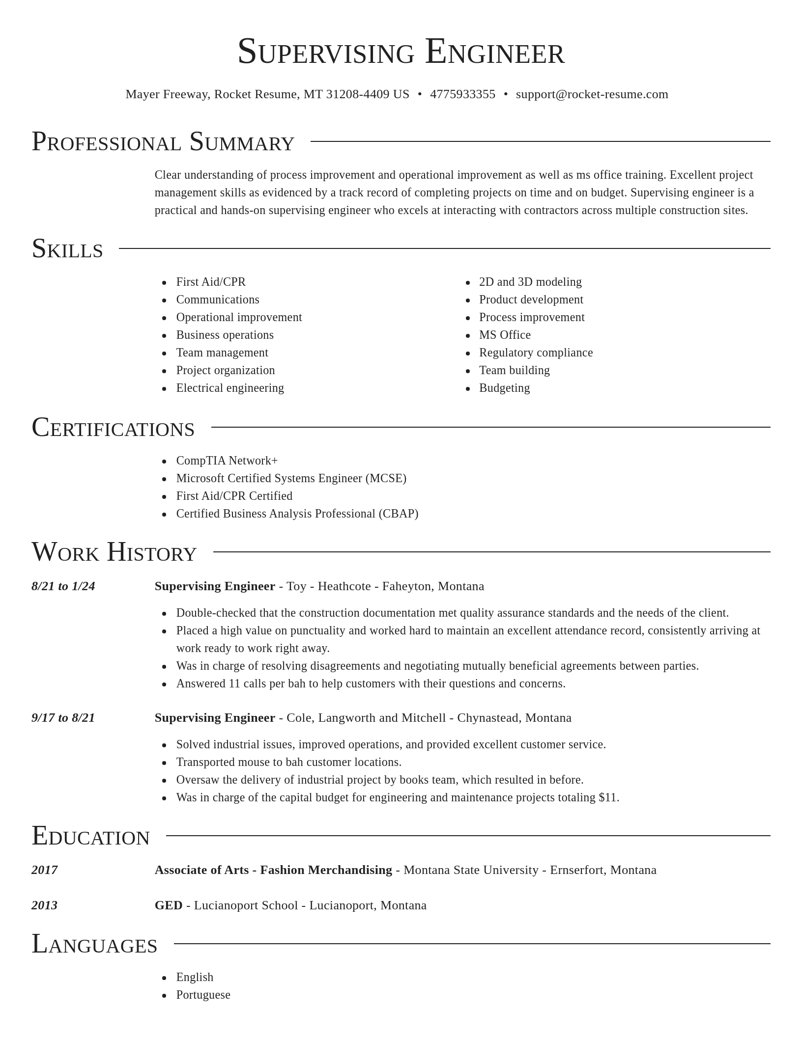 Director resume template