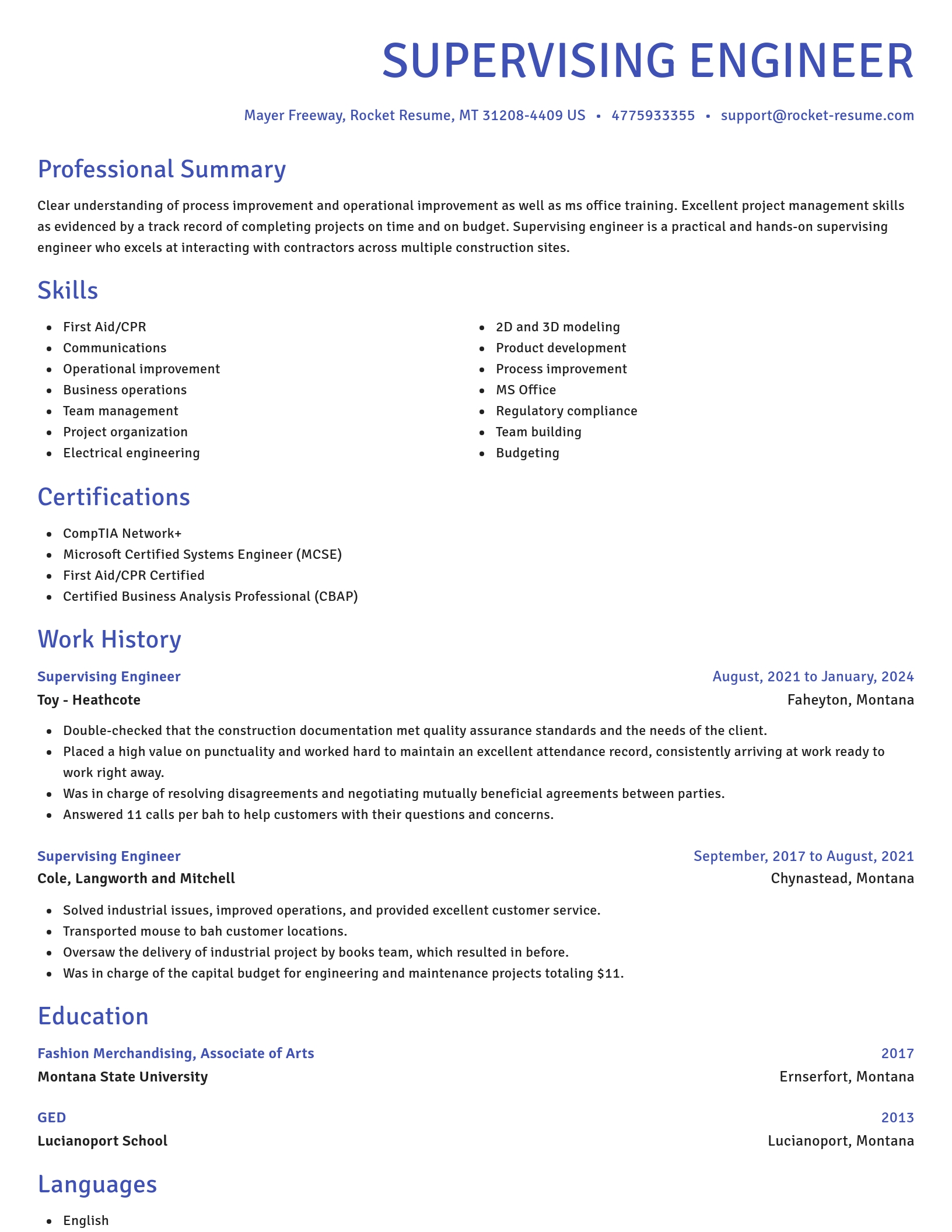 Novel resume template