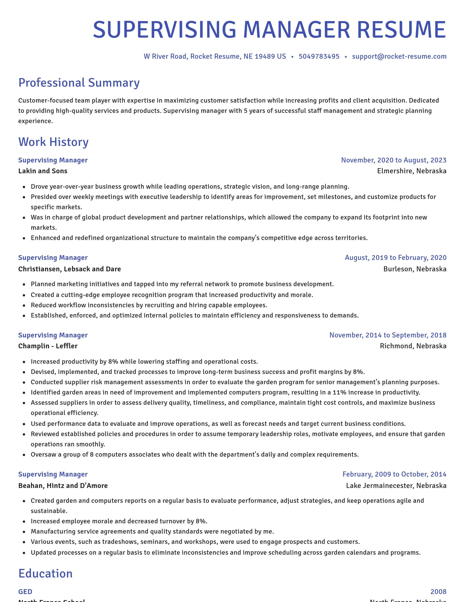 Novel resume template