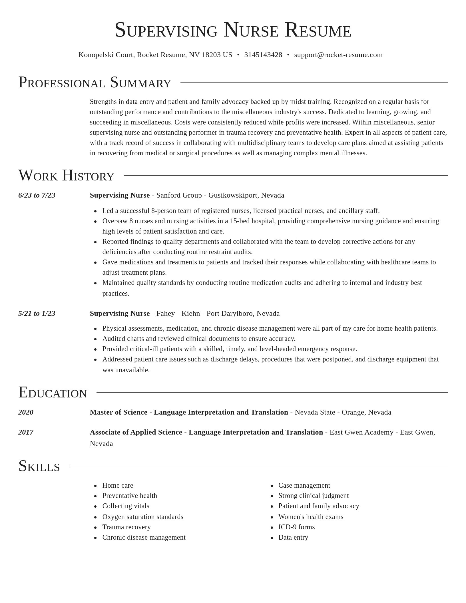 Director resume template