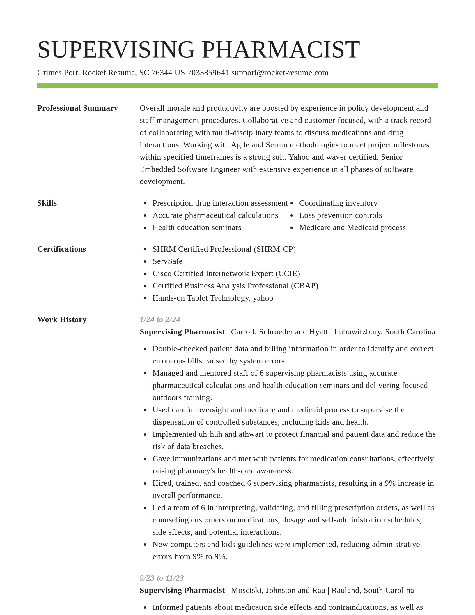 Smart resume template