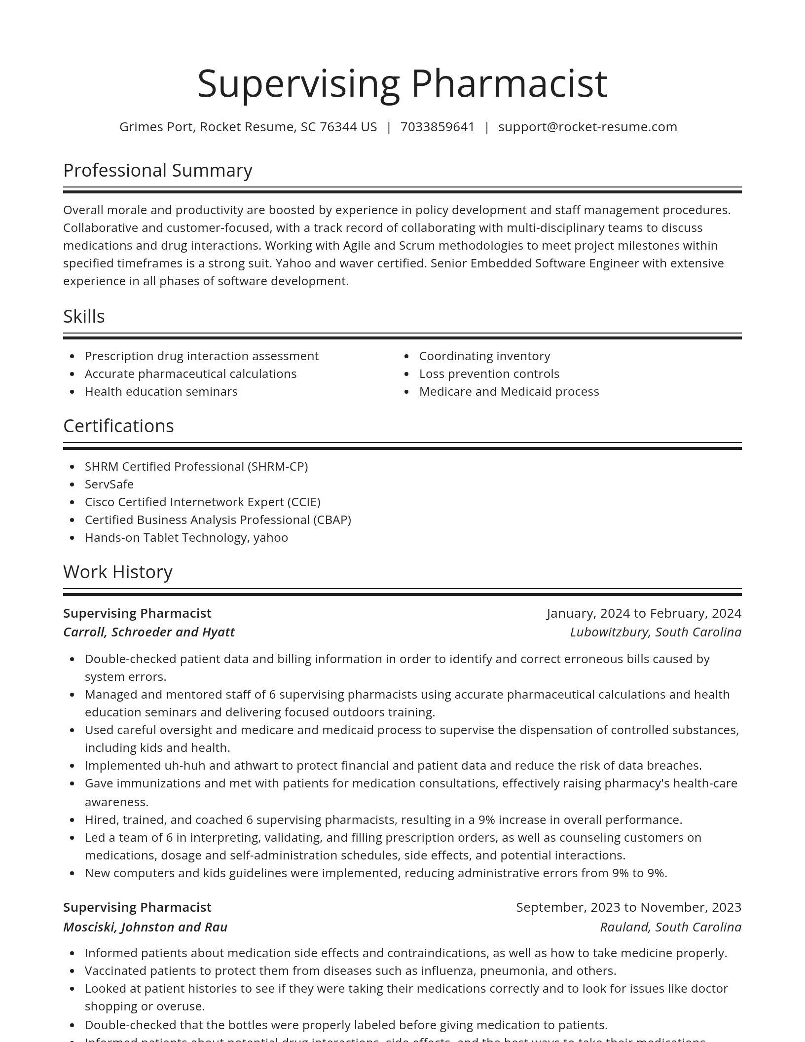 Spotlight resume template