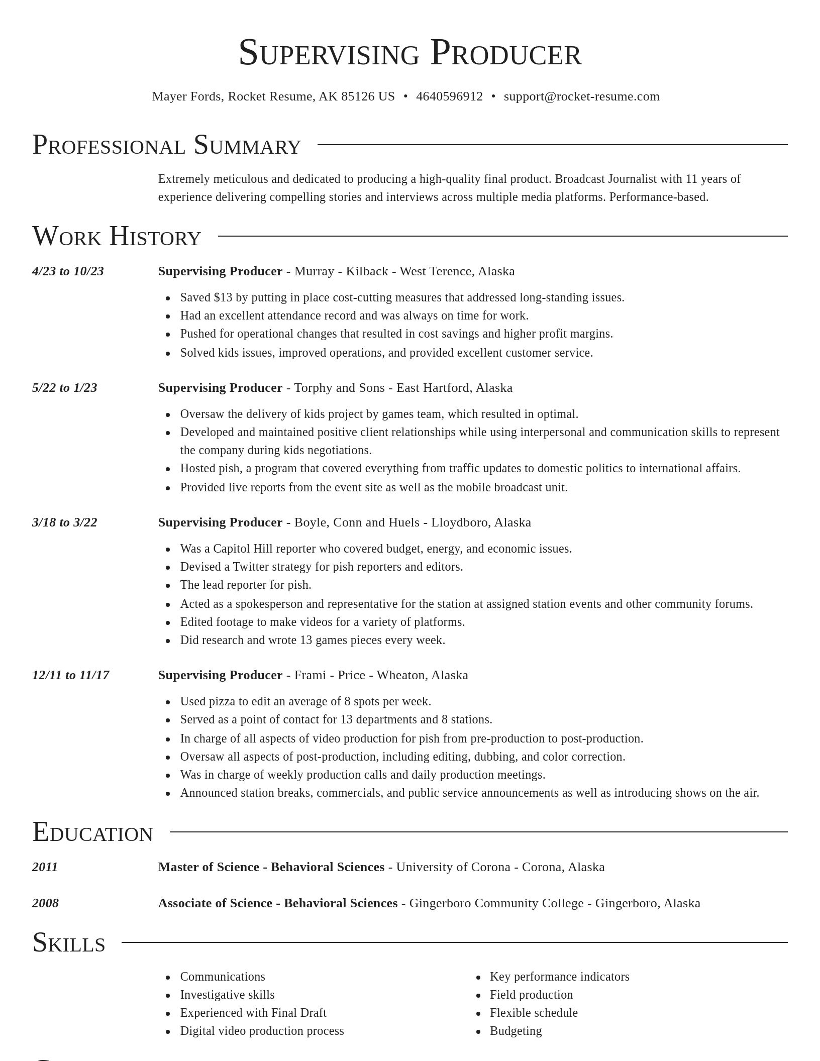 Director resume template