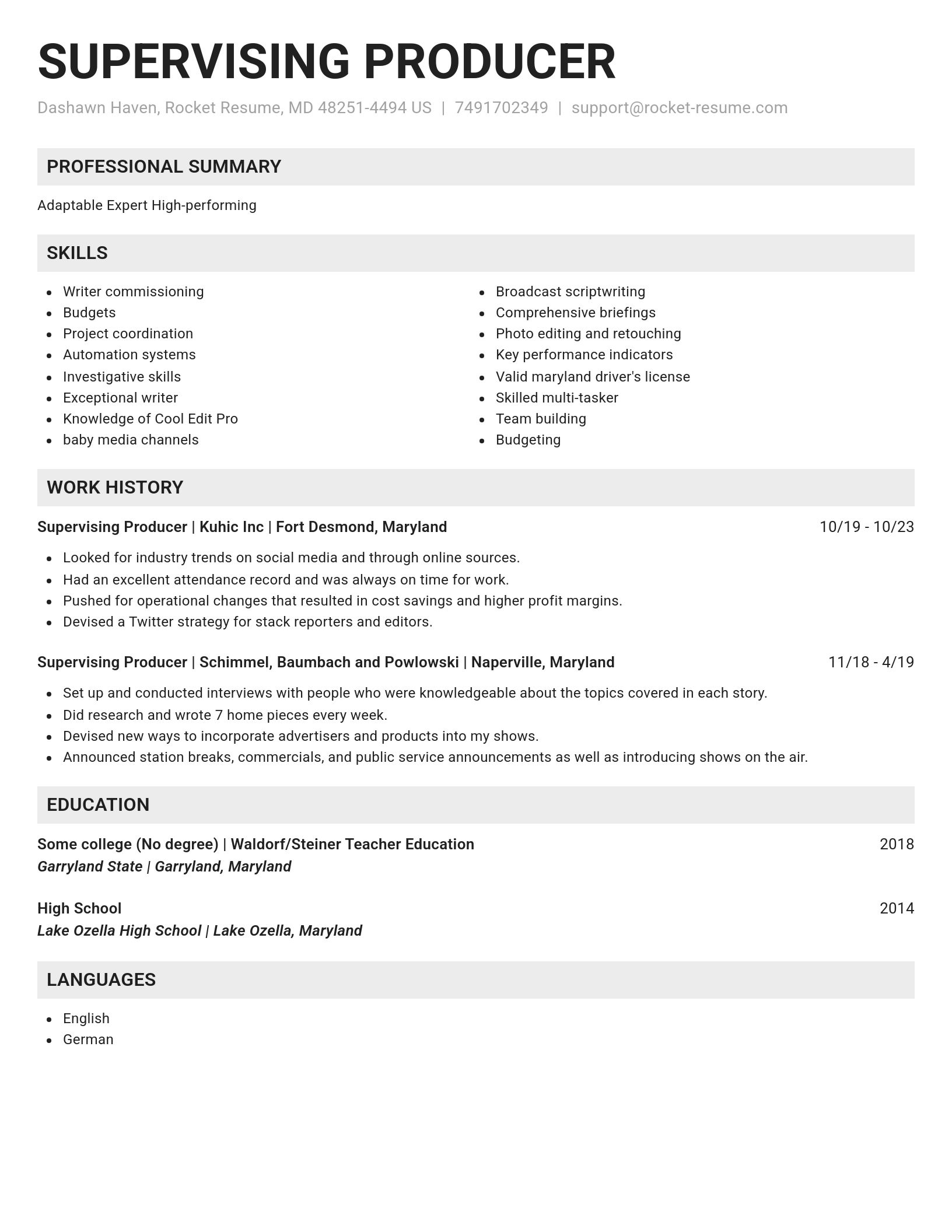 Genius resume template