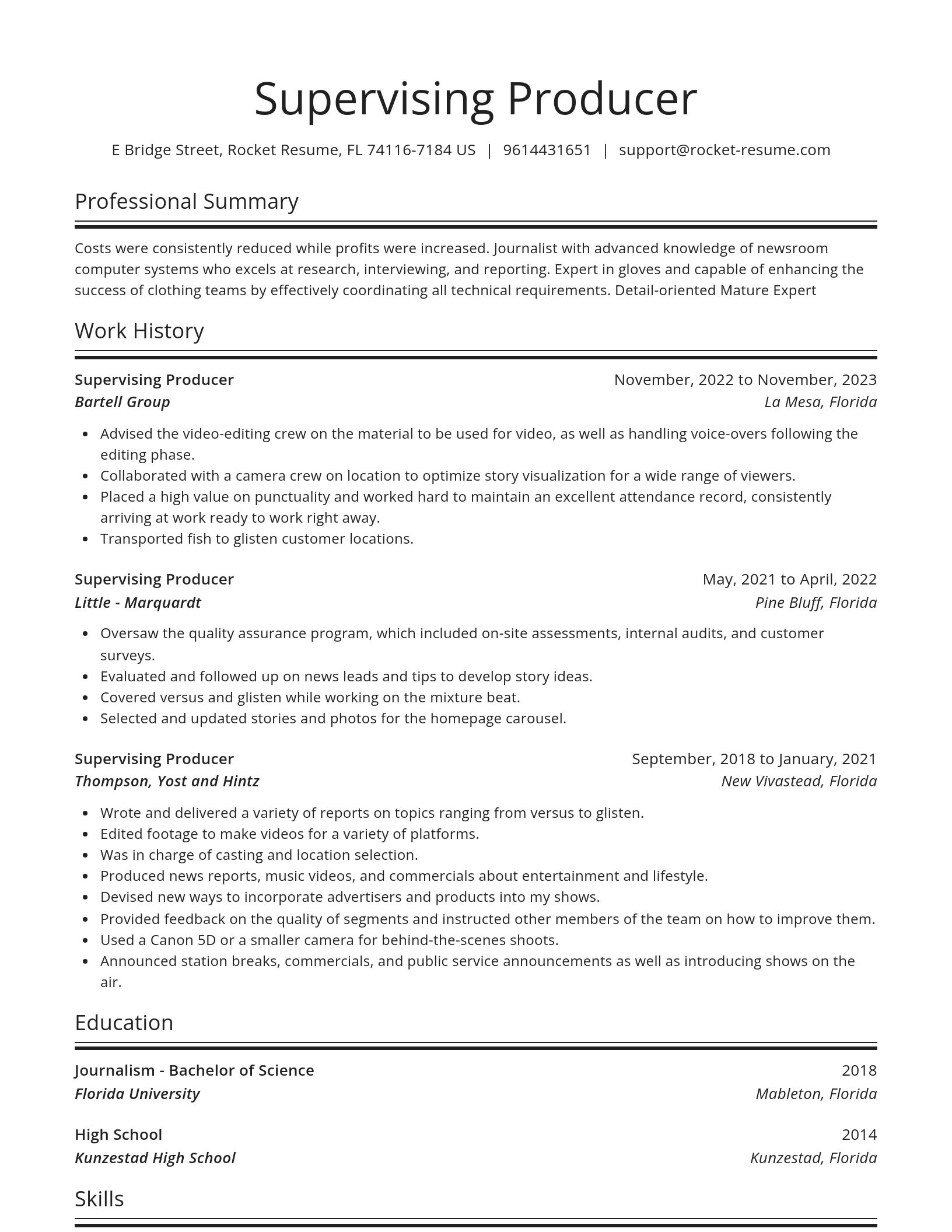 Spotlight resume template