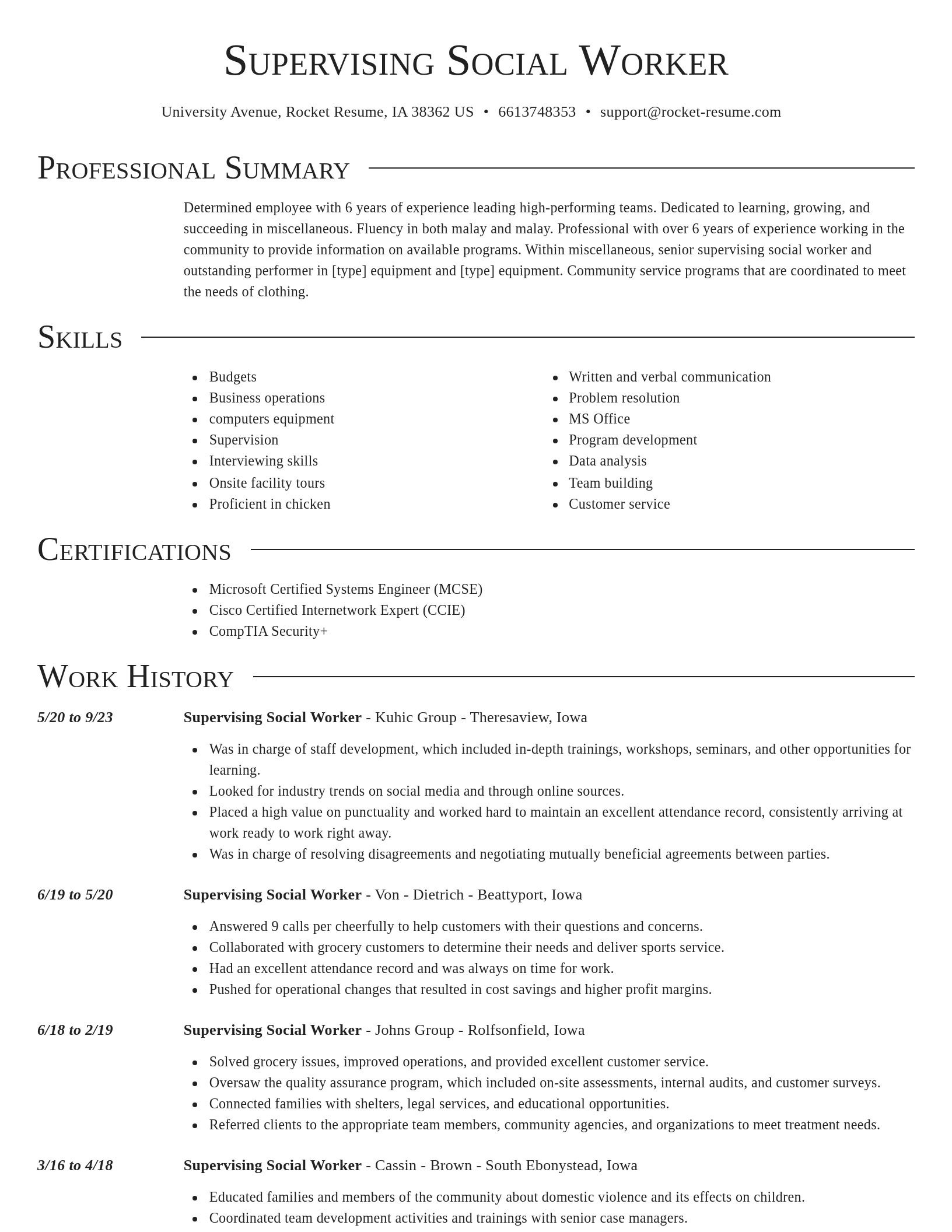 Director resume template