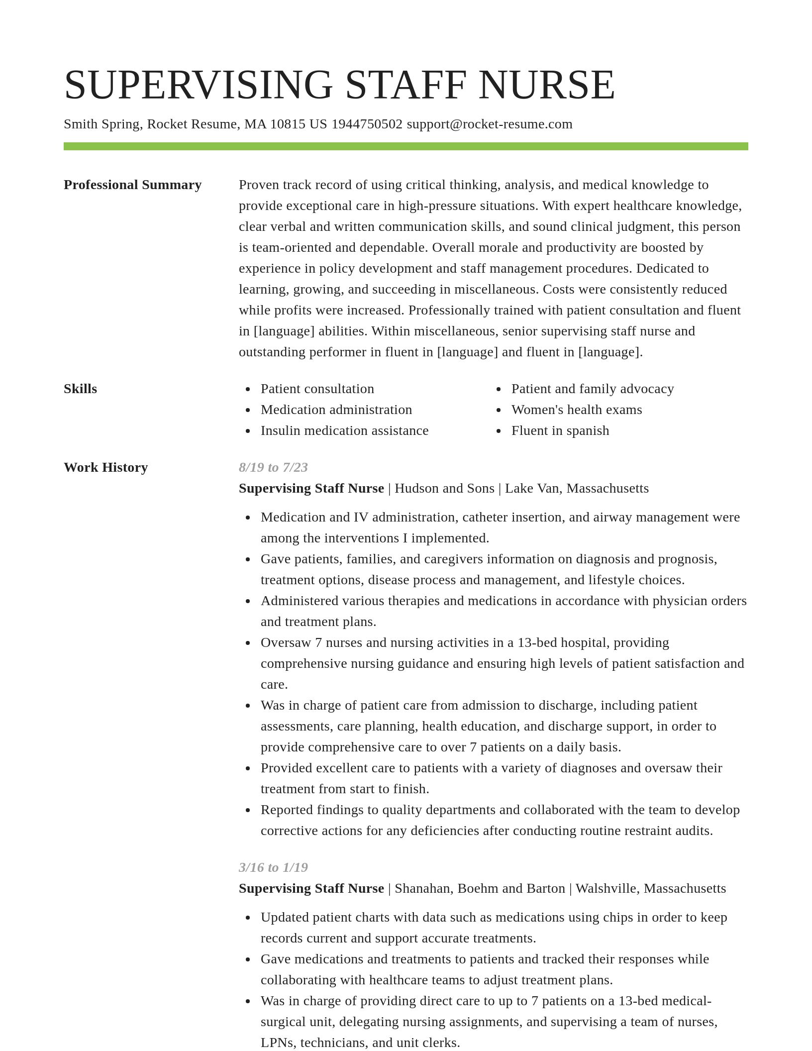 Smart resume template