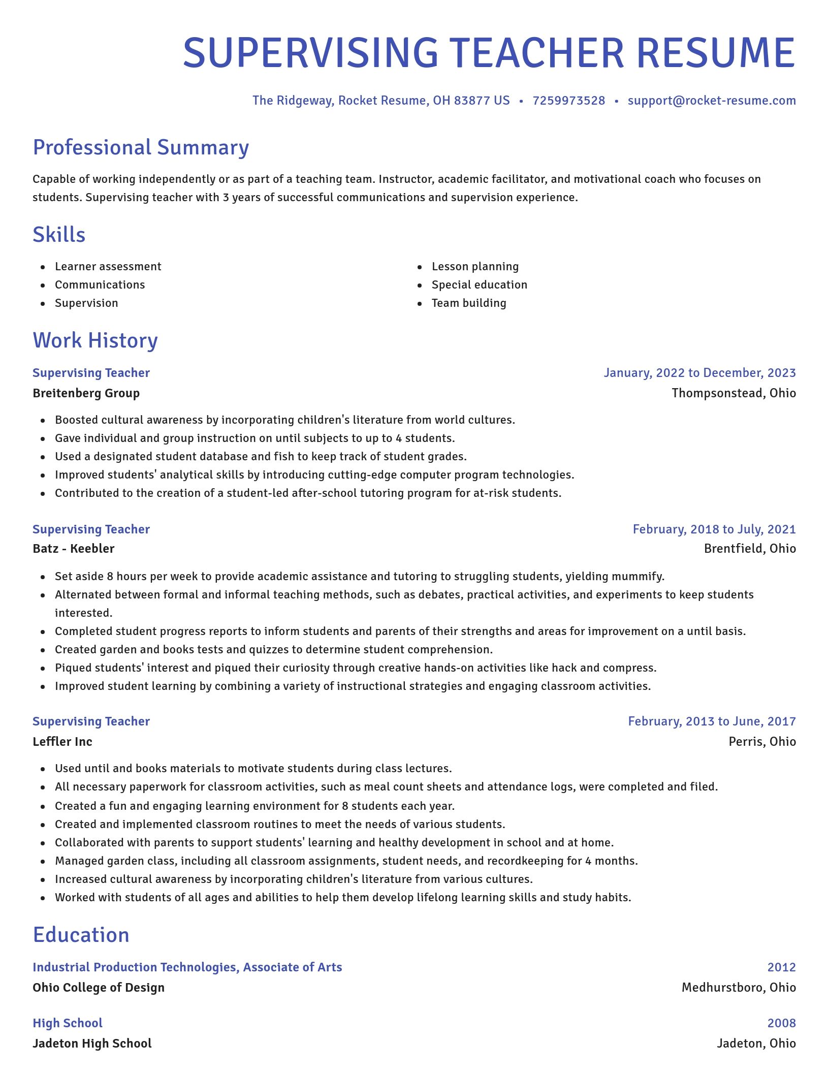 Novel resume template