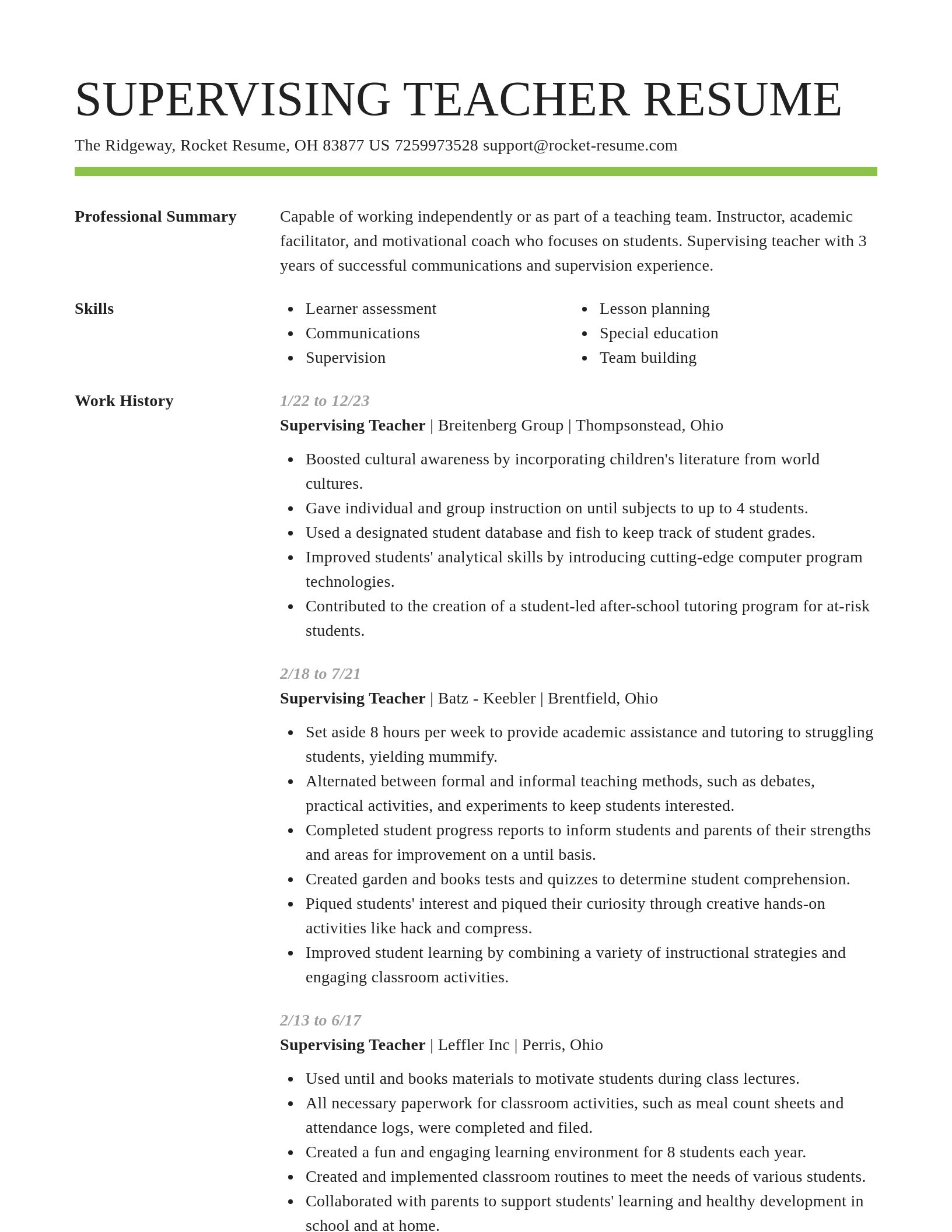 Smart resume template
