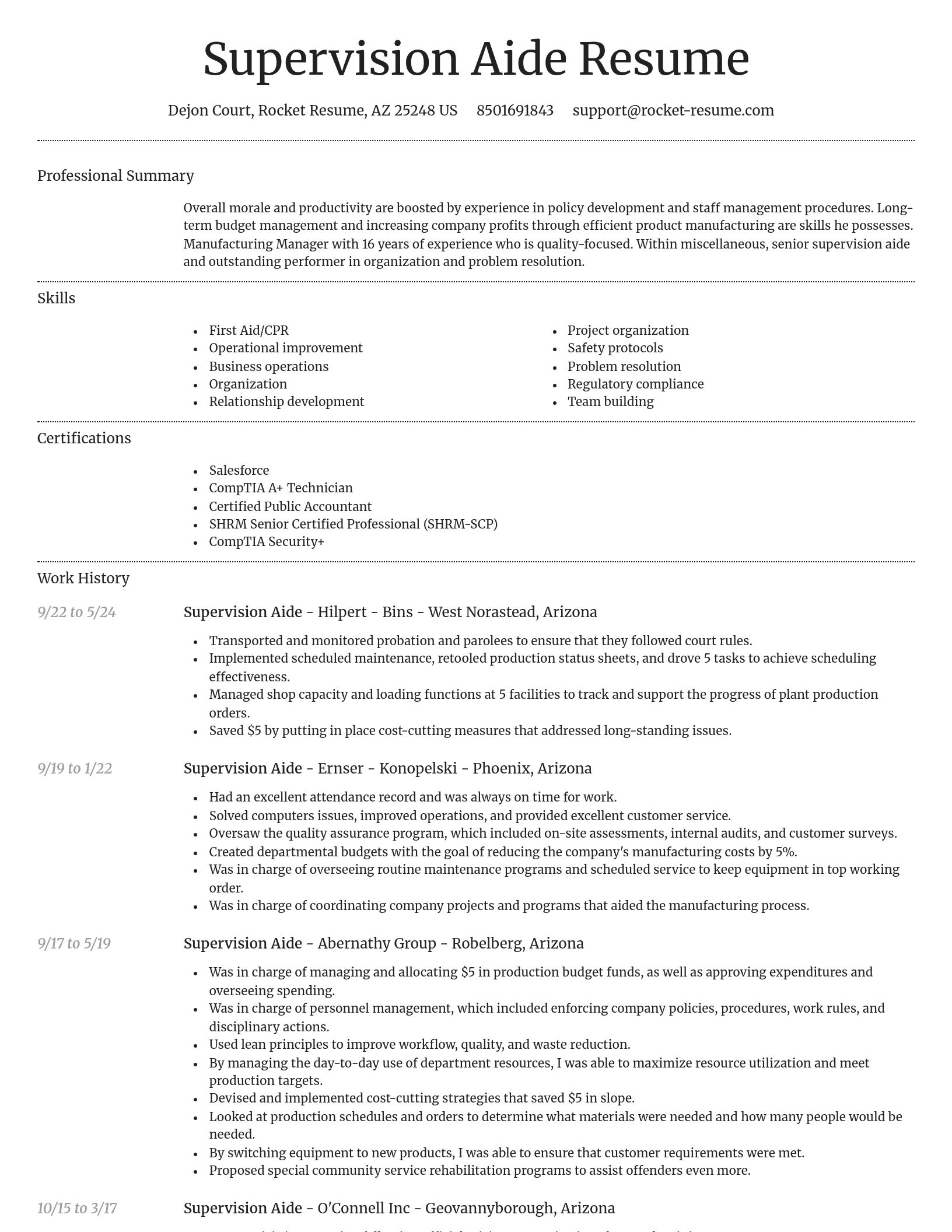 Dignified resume template