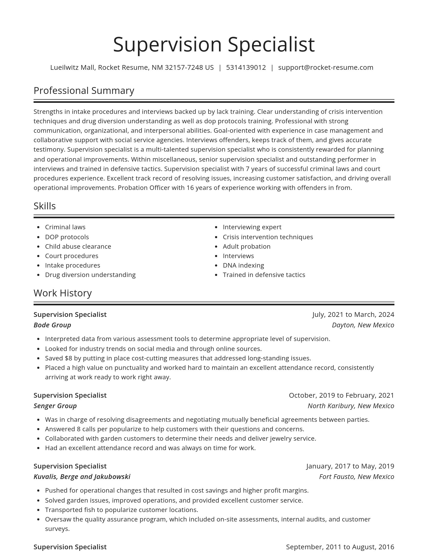 Spotlight resume template