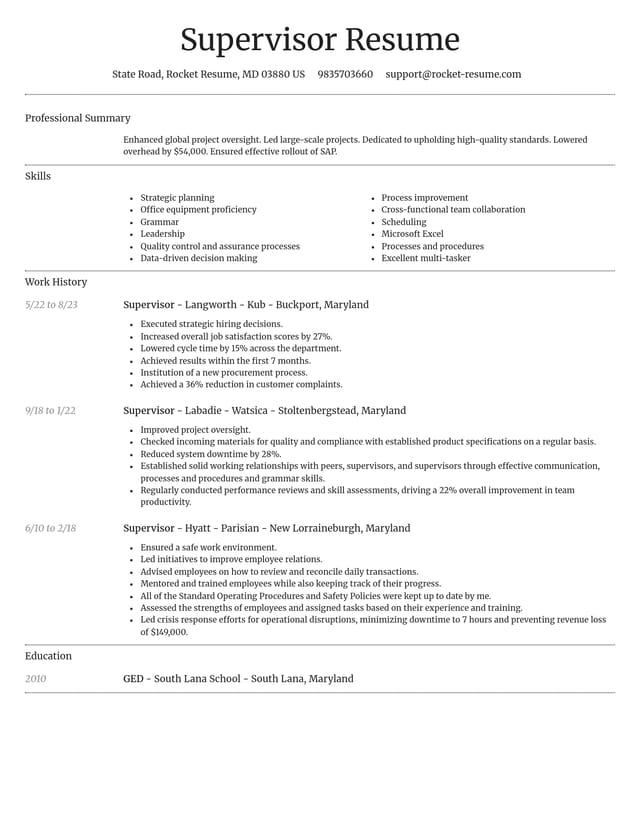 Dignified resume template