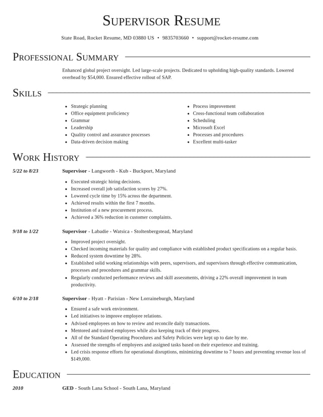 Director resume template