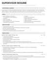 Supervisor resume template