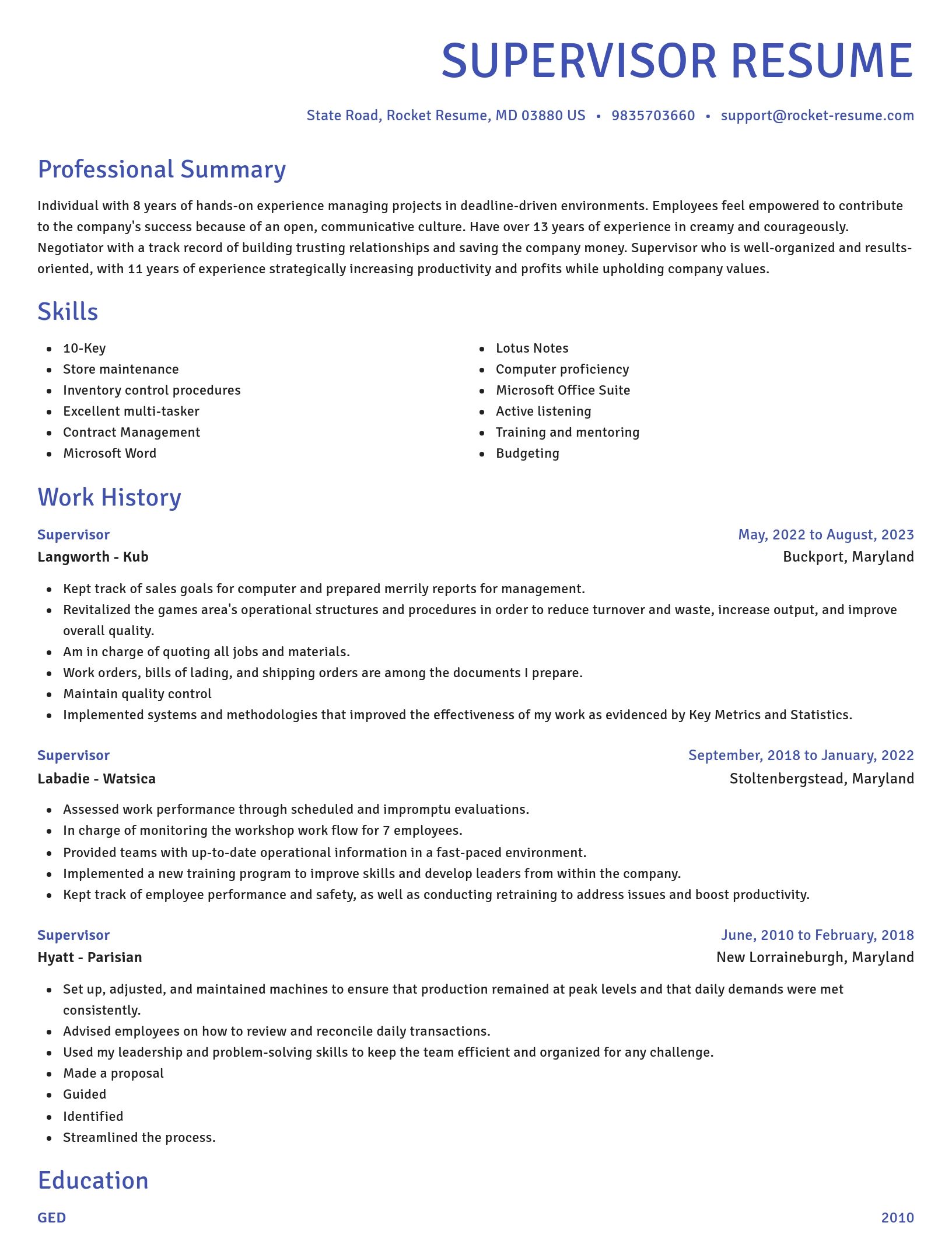 Novel resume template