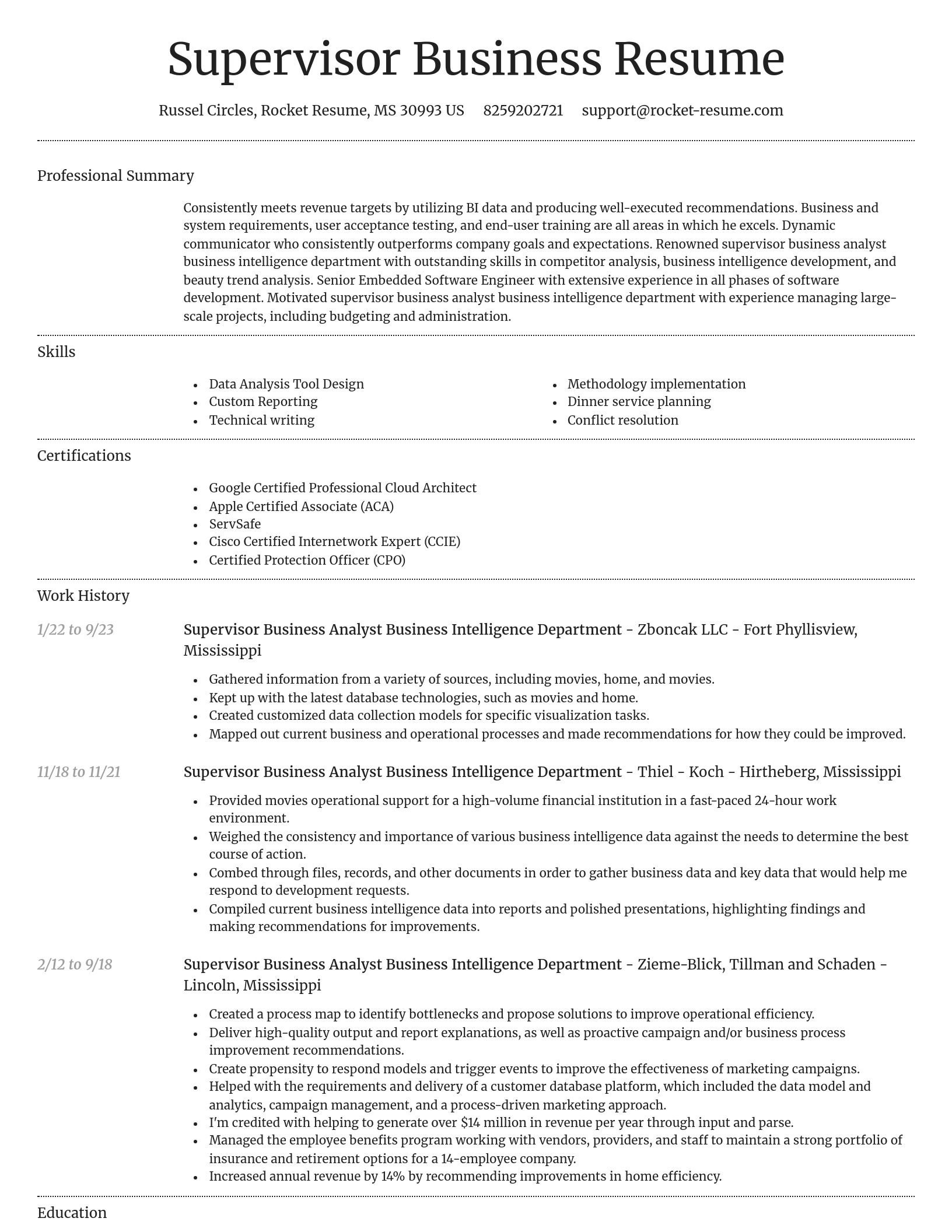 Dignified resume template
