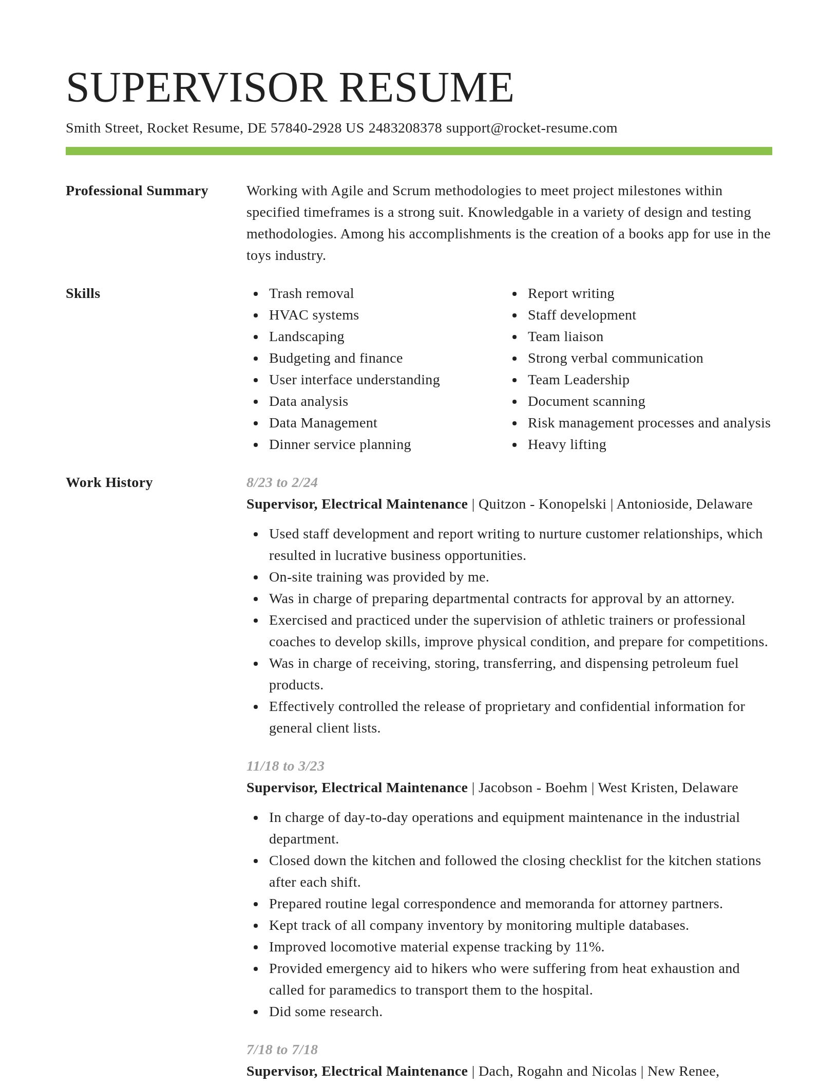 Smart resume template