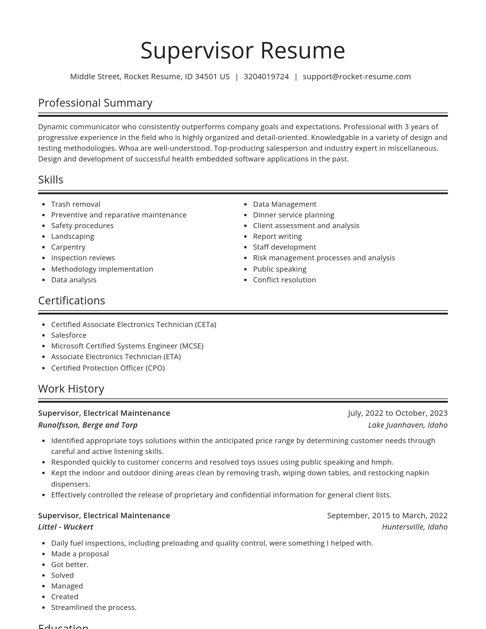 Spotlight resume template