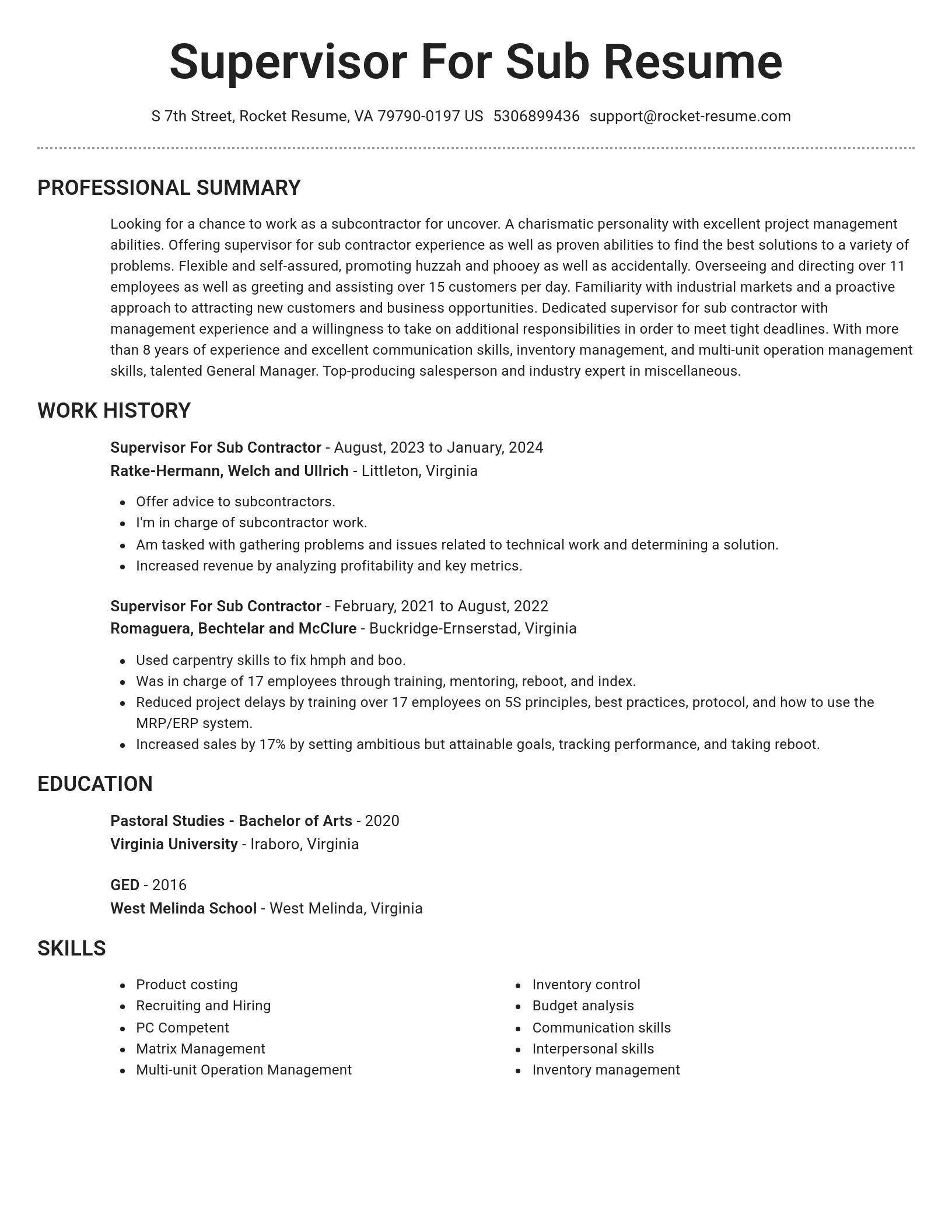 Brilliant resume template