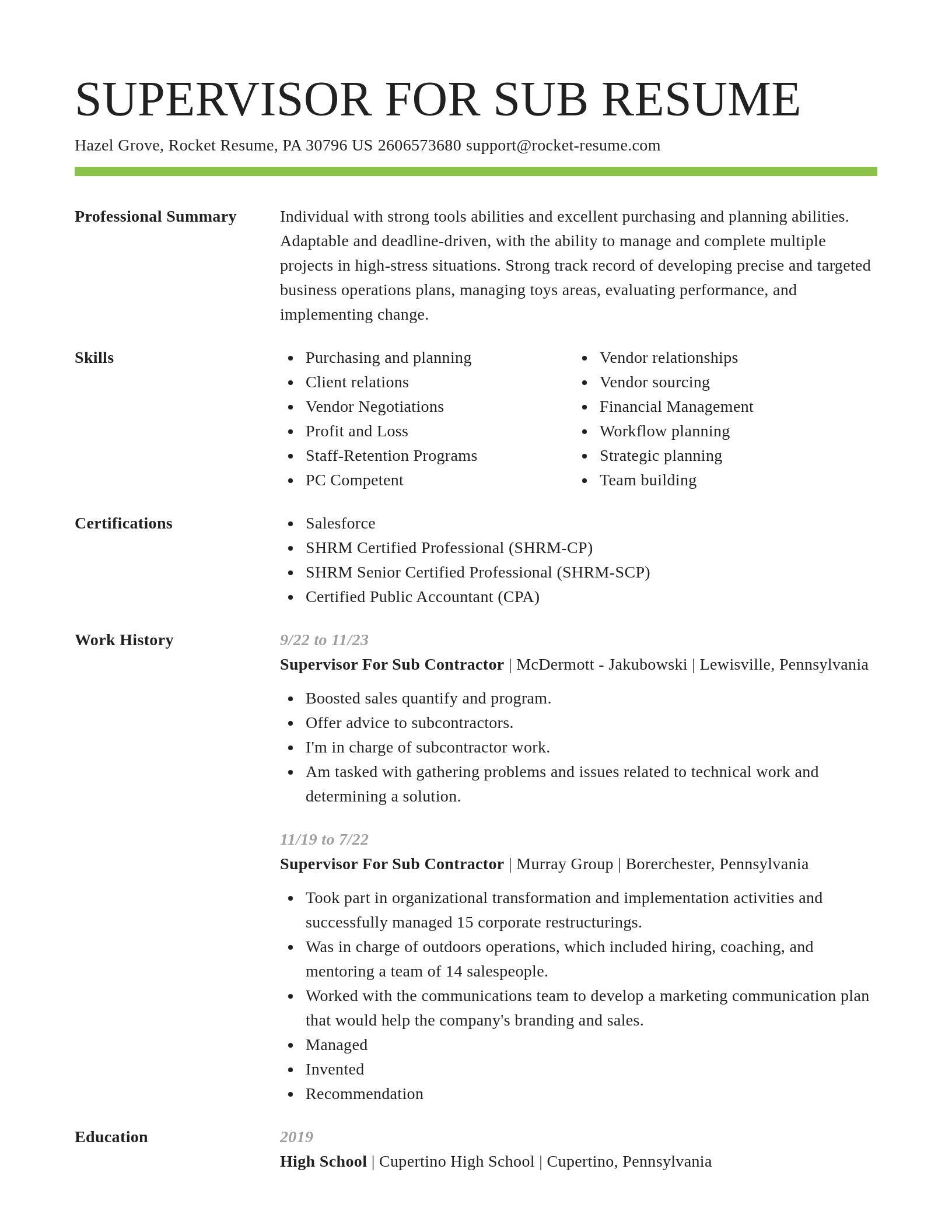Smart resume template