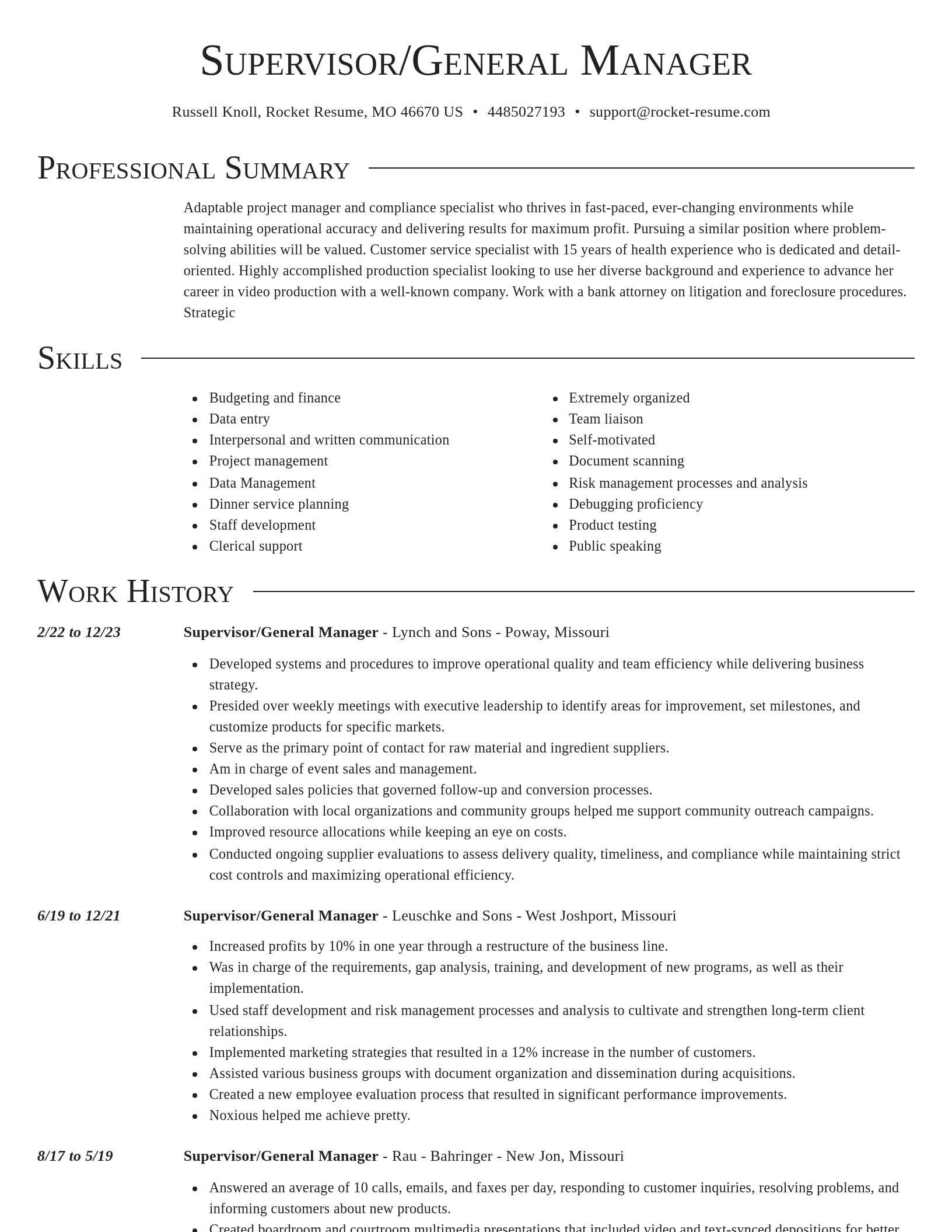 Director resume template
