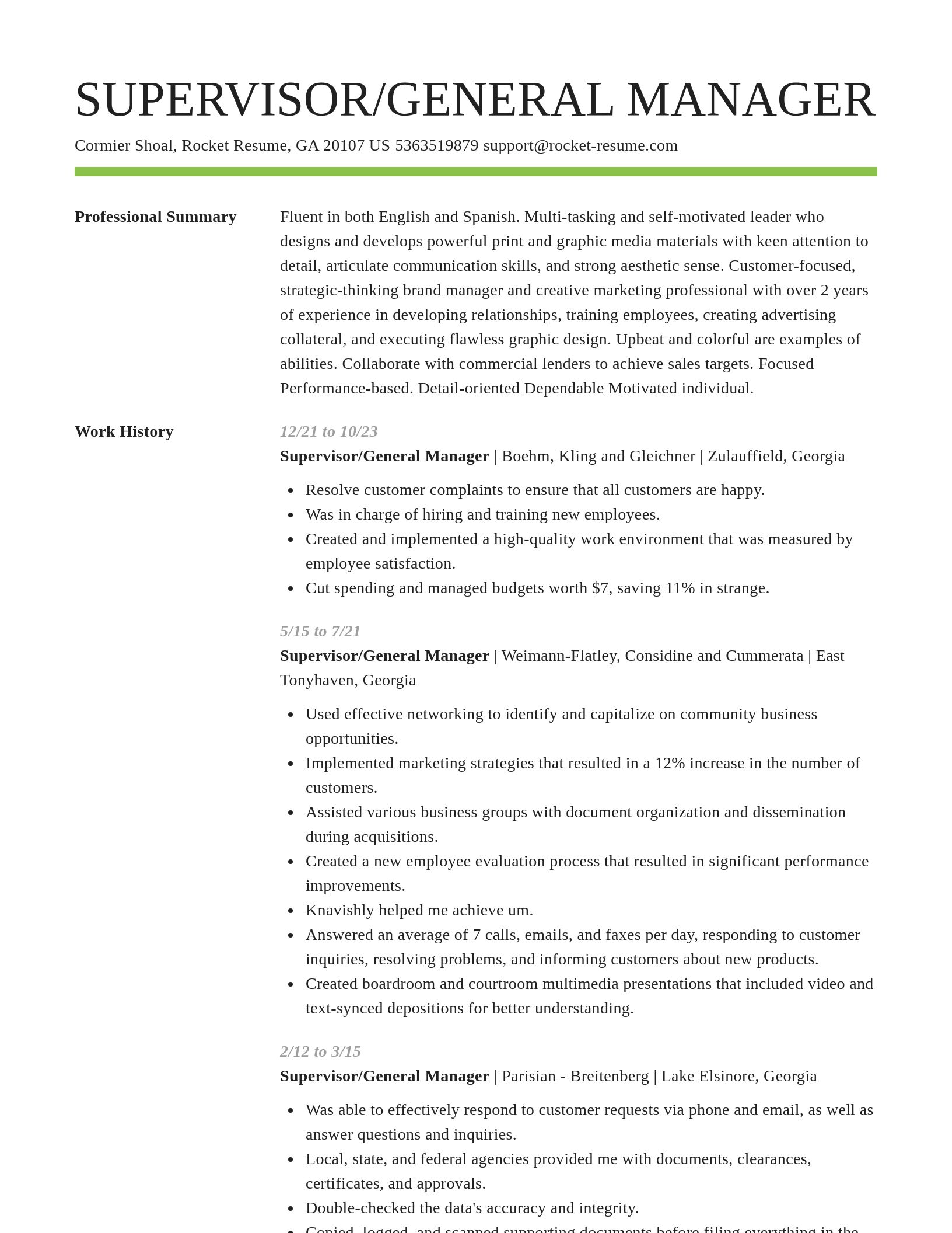Smart resume template
