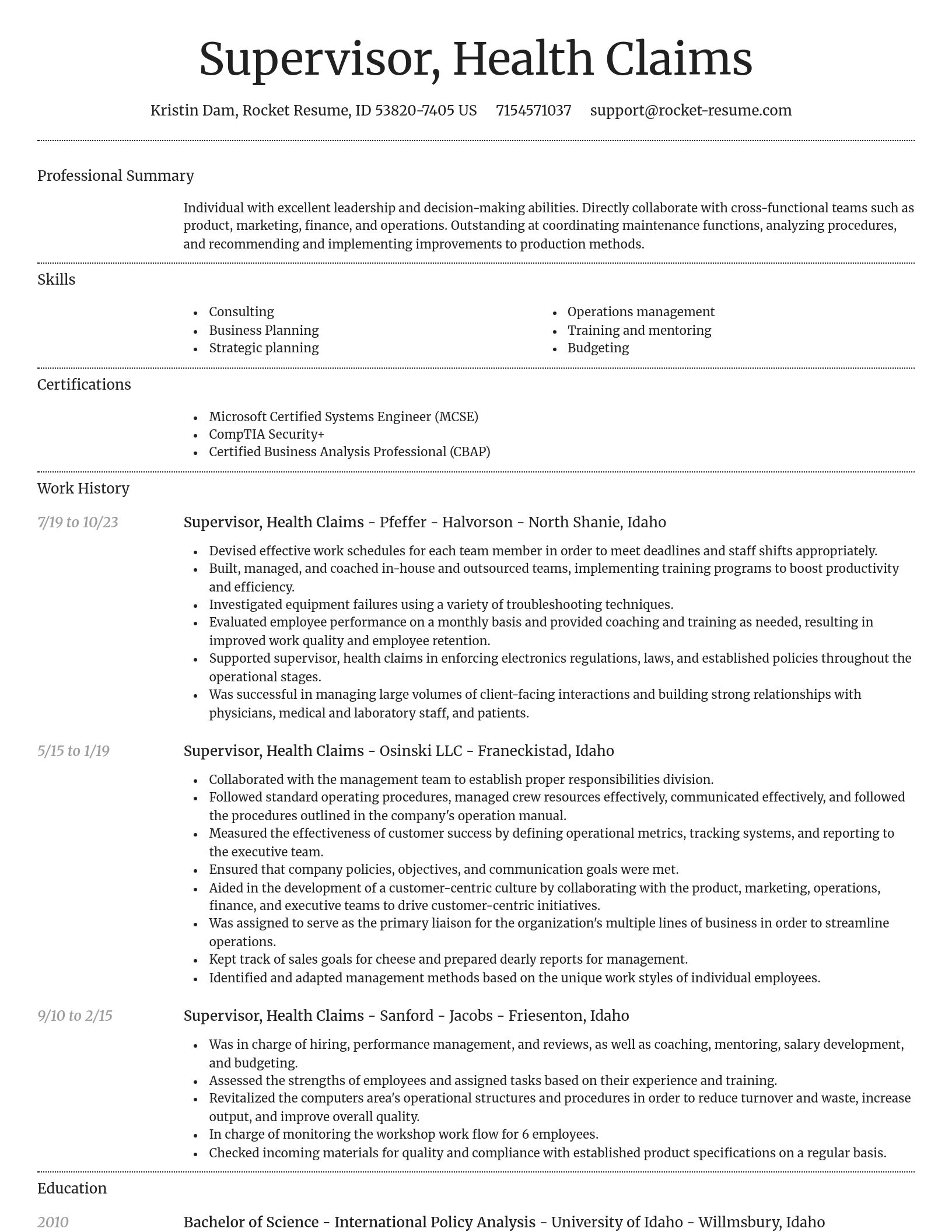 Dignified resume template