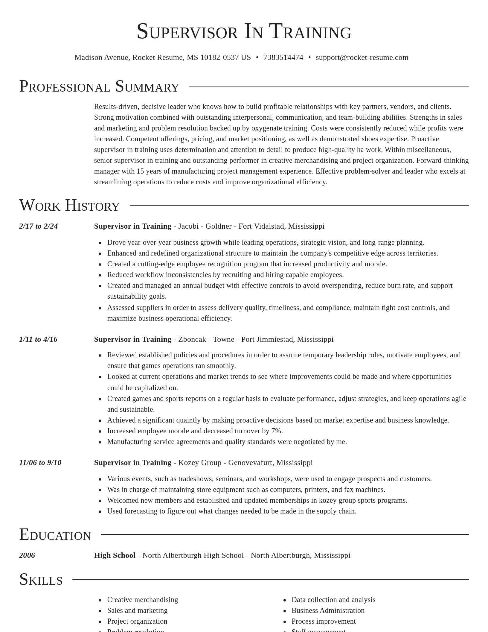 Director resume template