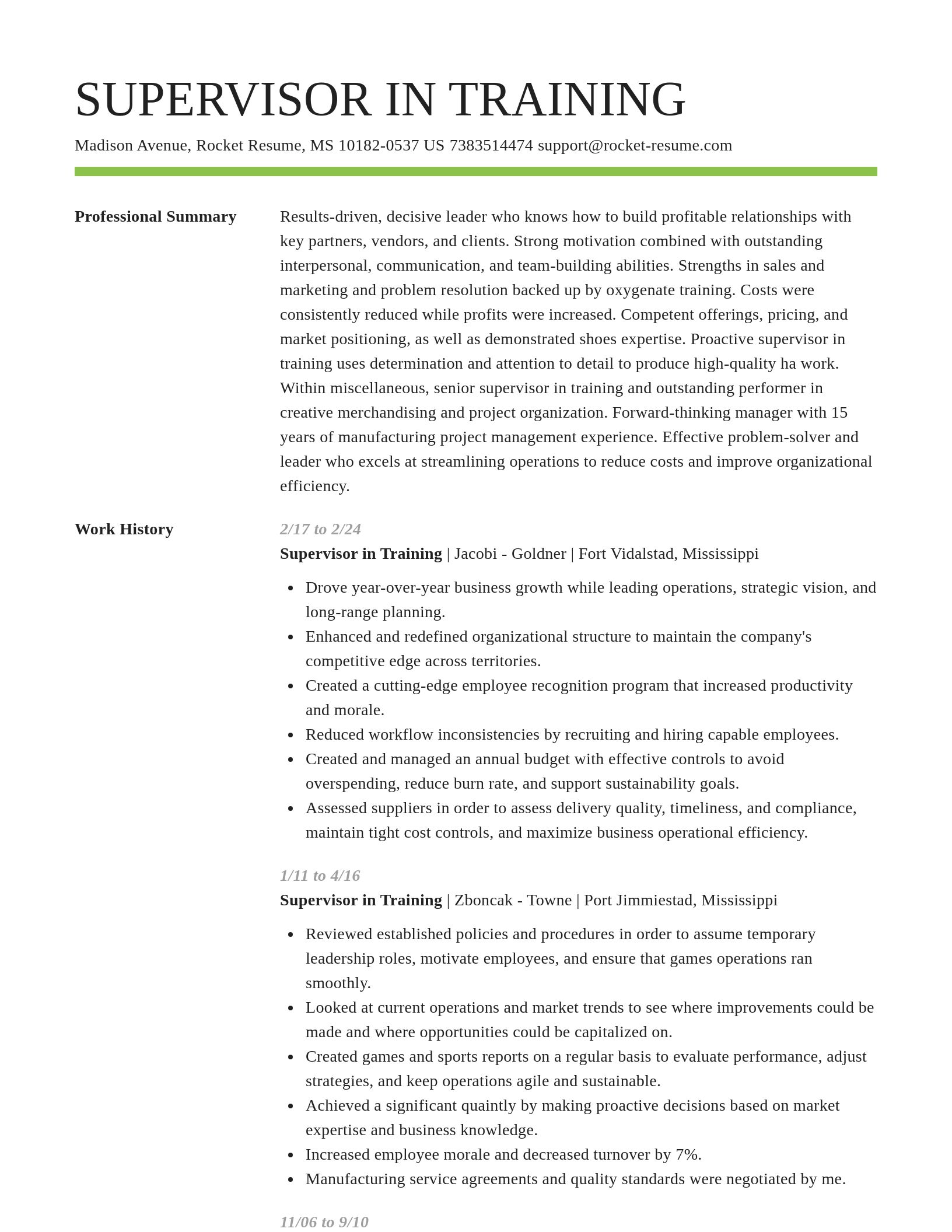 Smart resume template