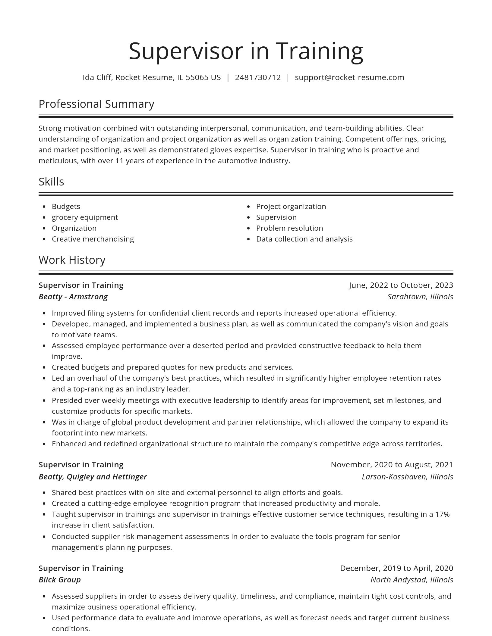 Spotlight resume template