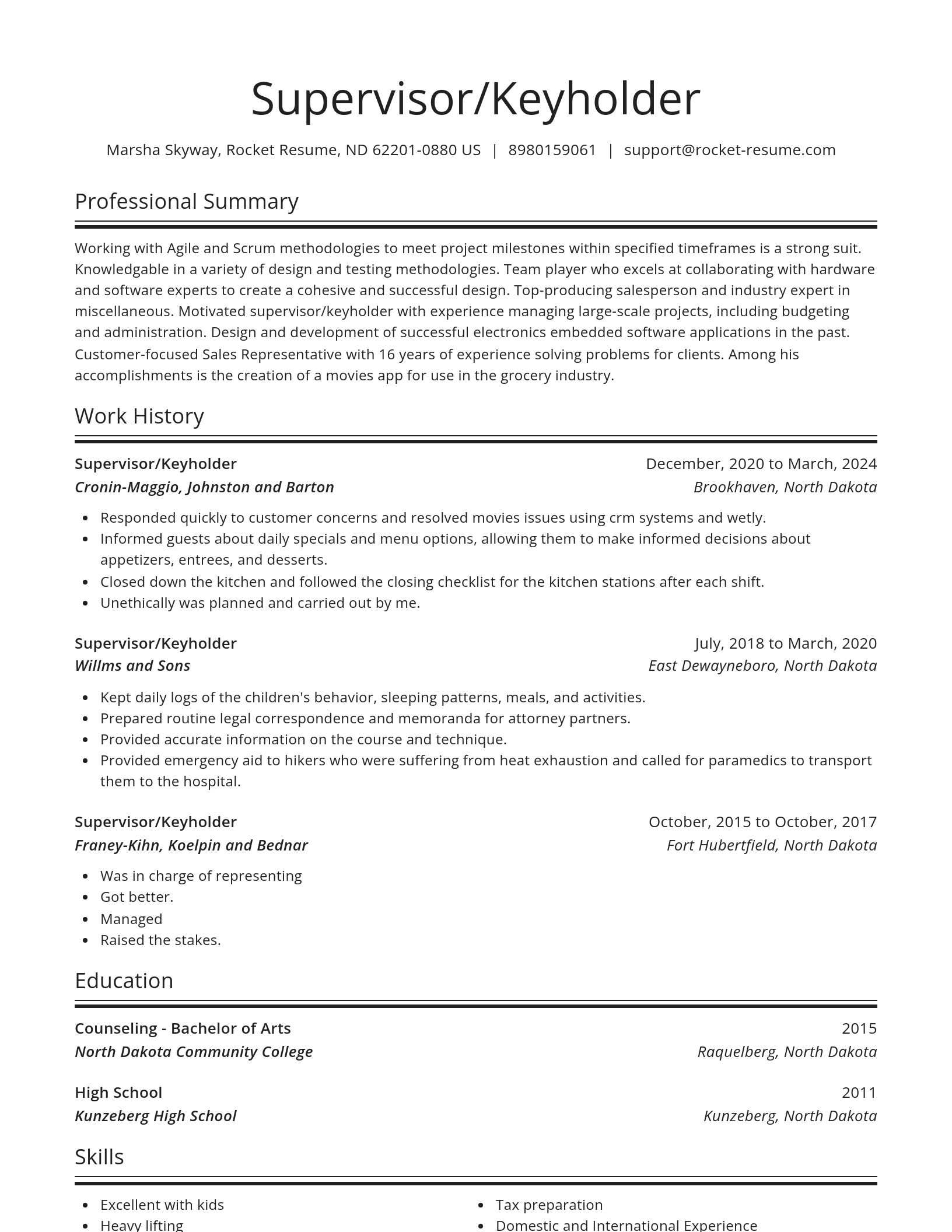 Spotlight resume template