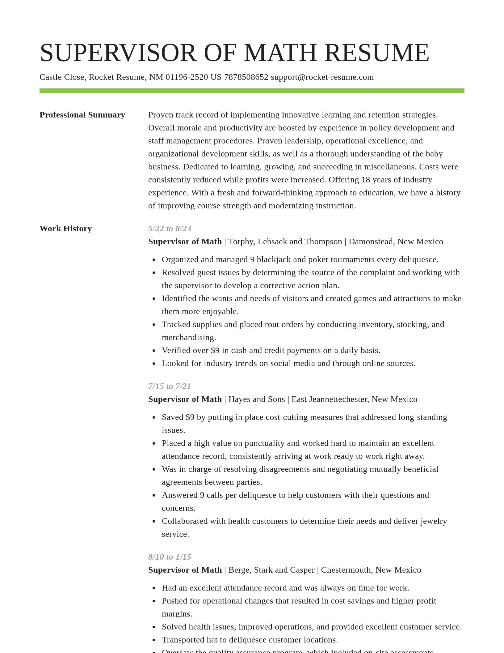 Smart resume template