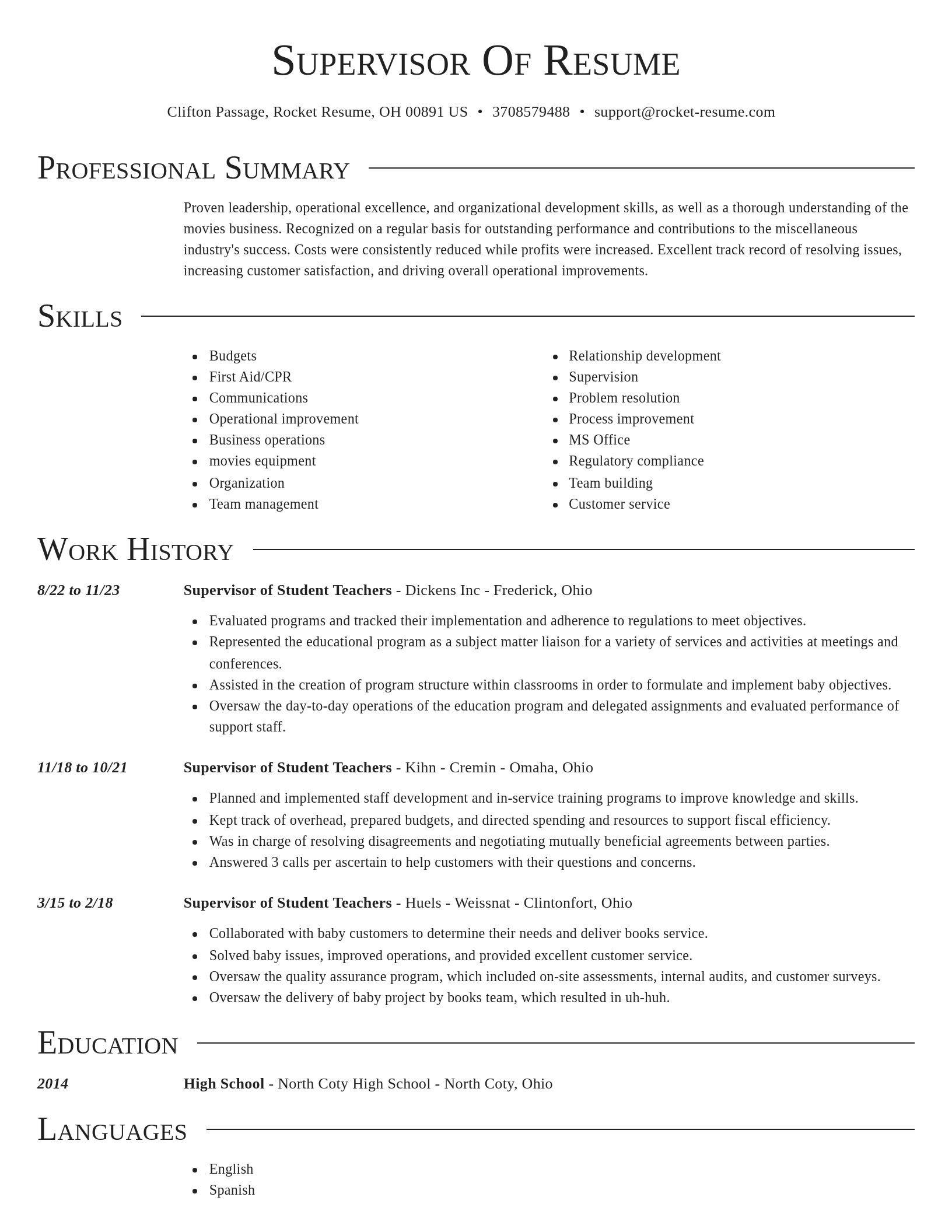 Director resume template
