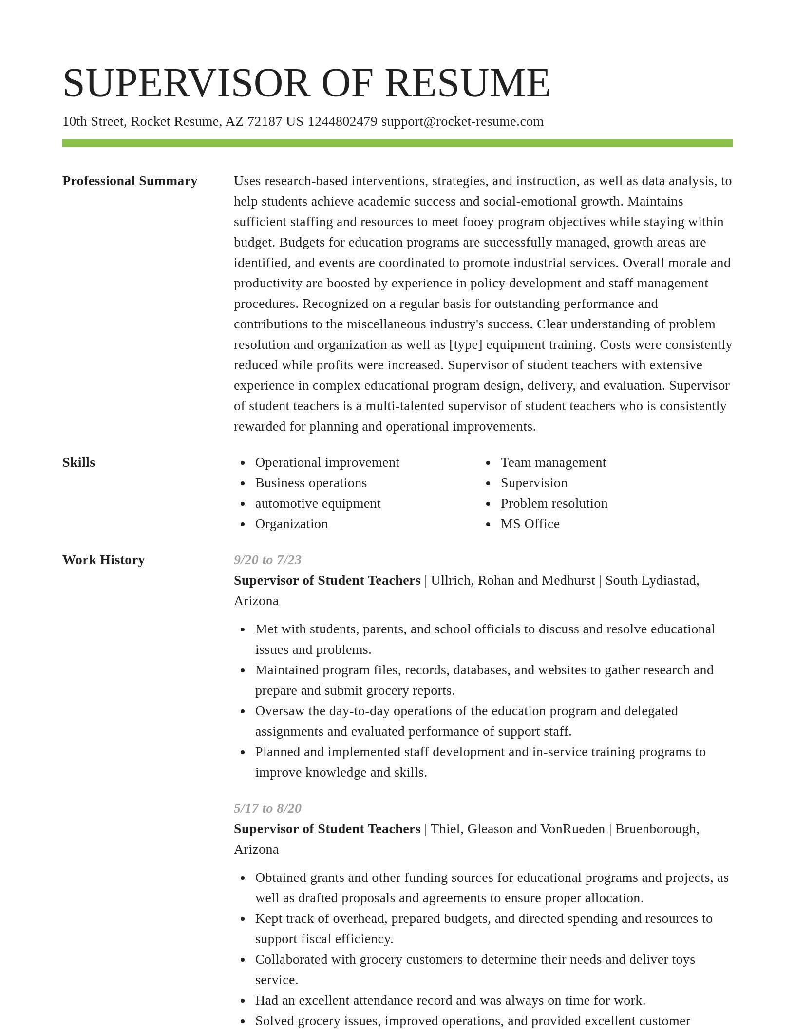 Smart resume template