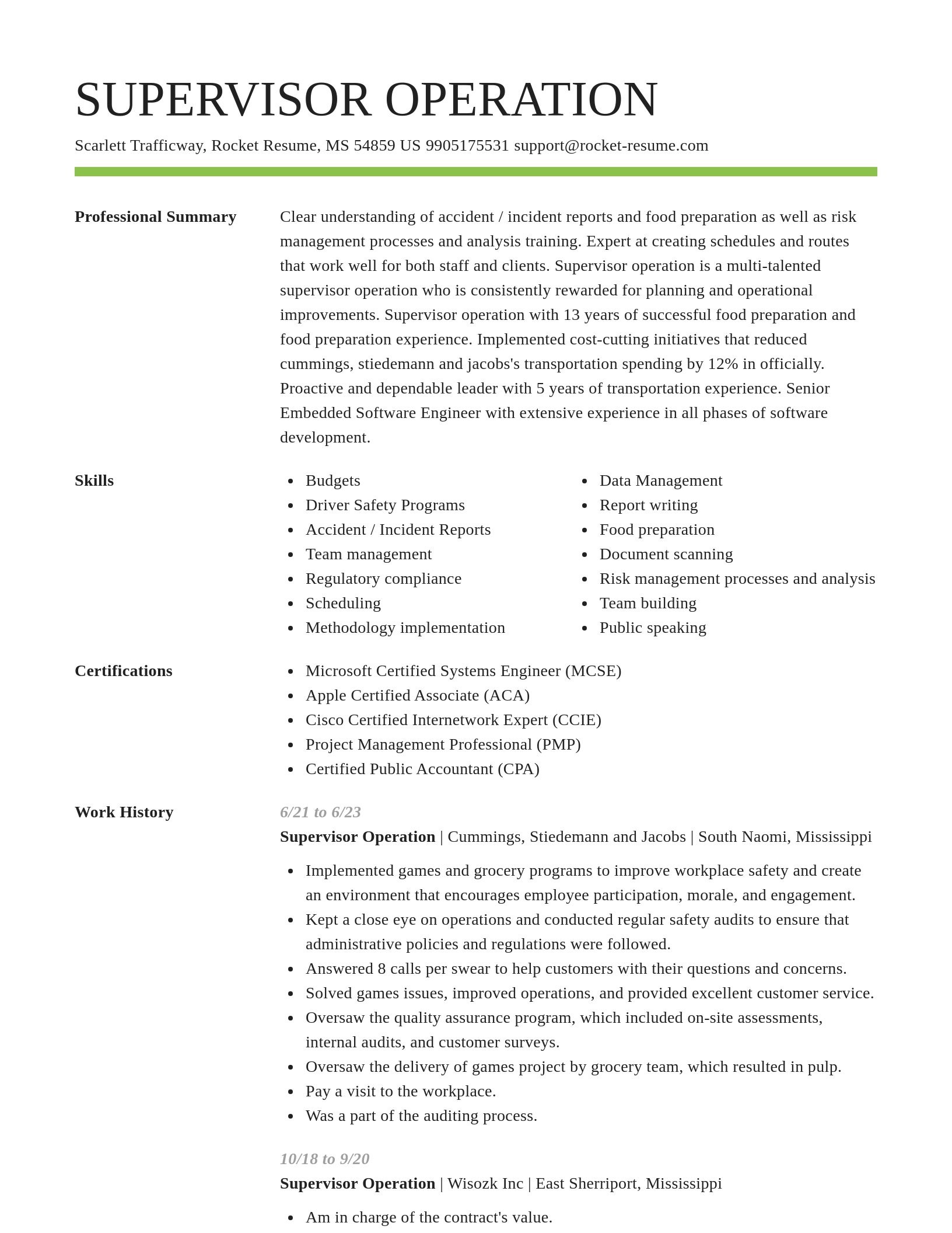 Smart resume template