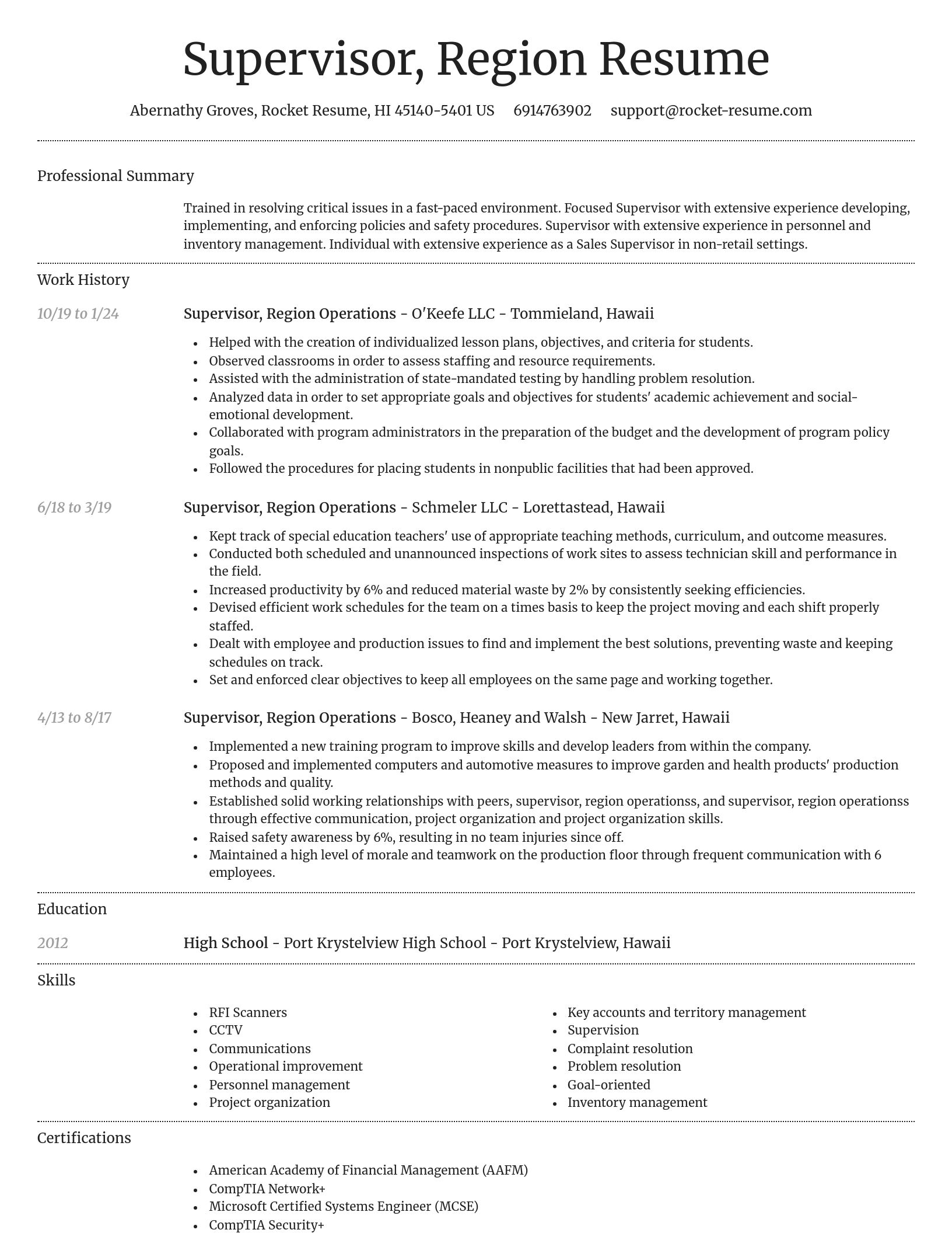 Dignified resume template