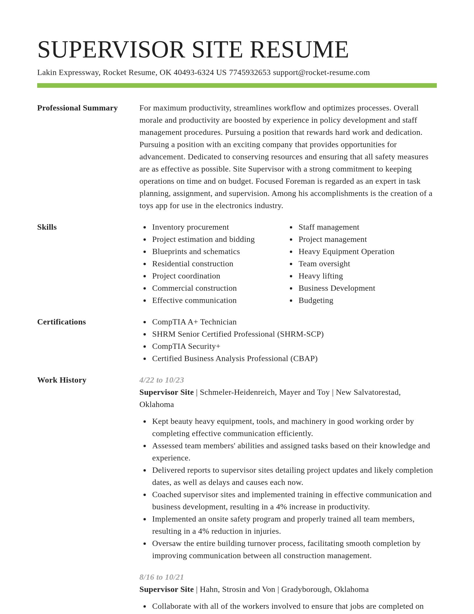 Smart resume template