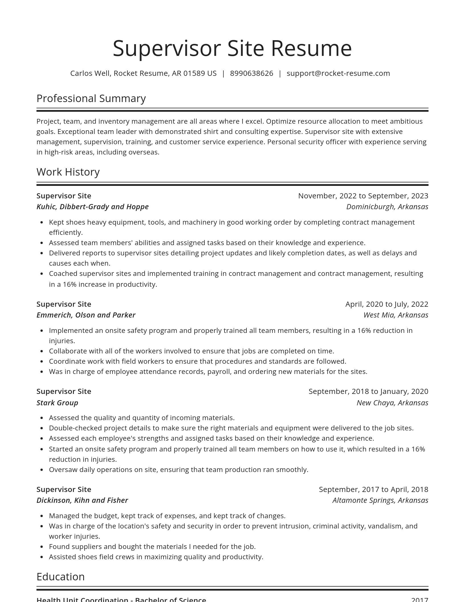 Spotlight resume template