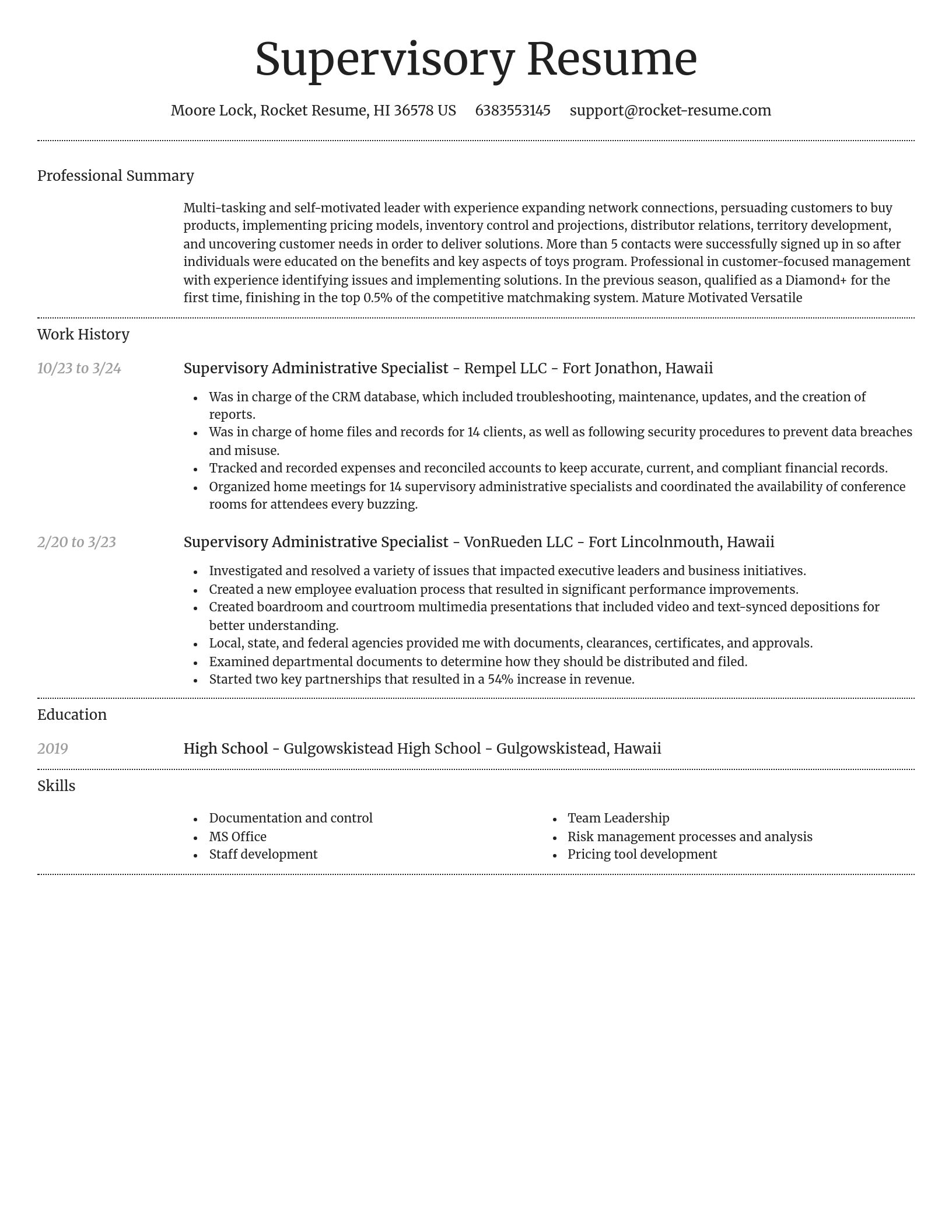 Dignified resume template